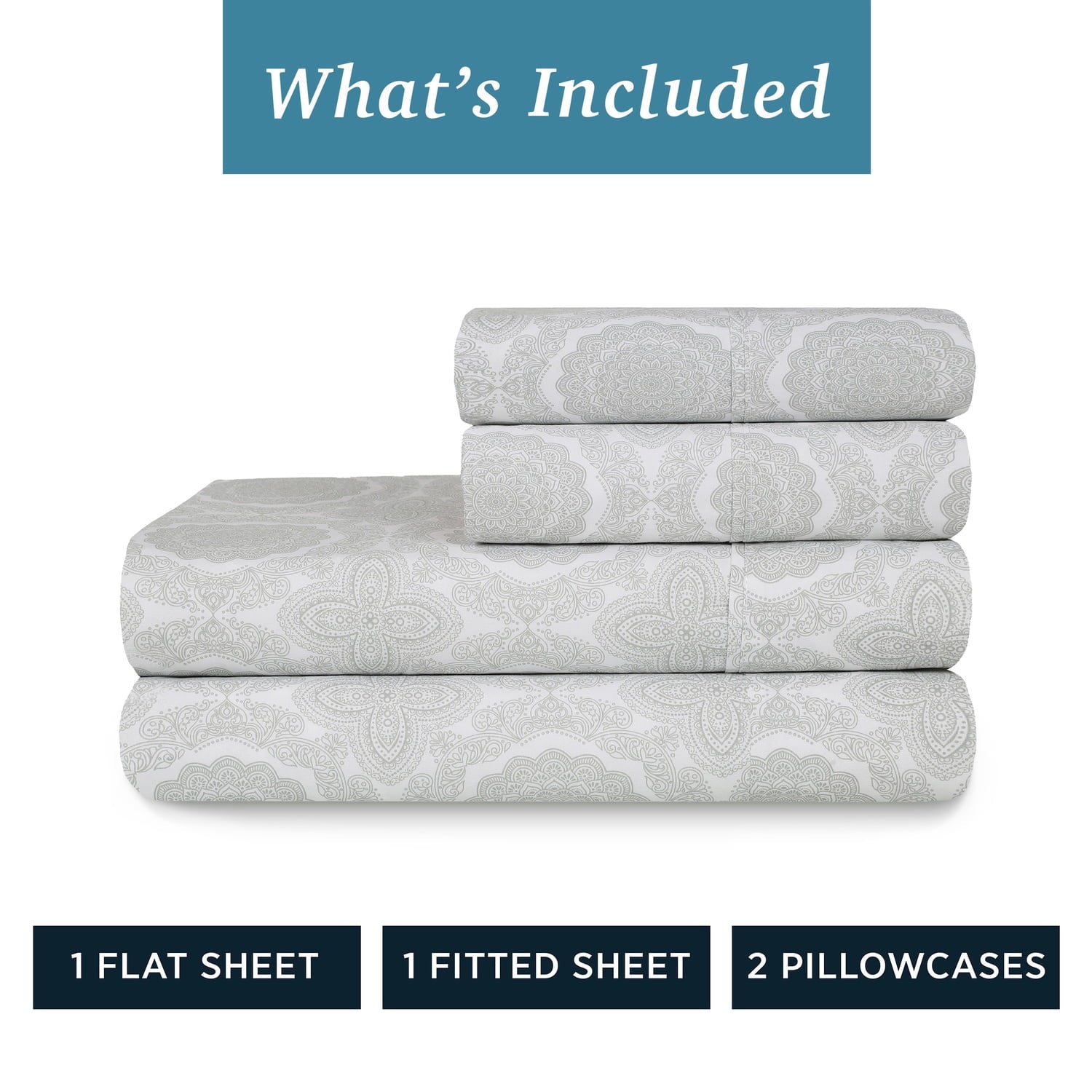 Ultra-Soft 100% Cotton Queen Sheets Set, 4 Piece Bed Sheets Set with HeiQ Fresh, Percale Weave, Hotel Luxury, Ultra Soft Sheets ... - Cooling Hotel Quality Bedding Sheets and Pillowcases Detail