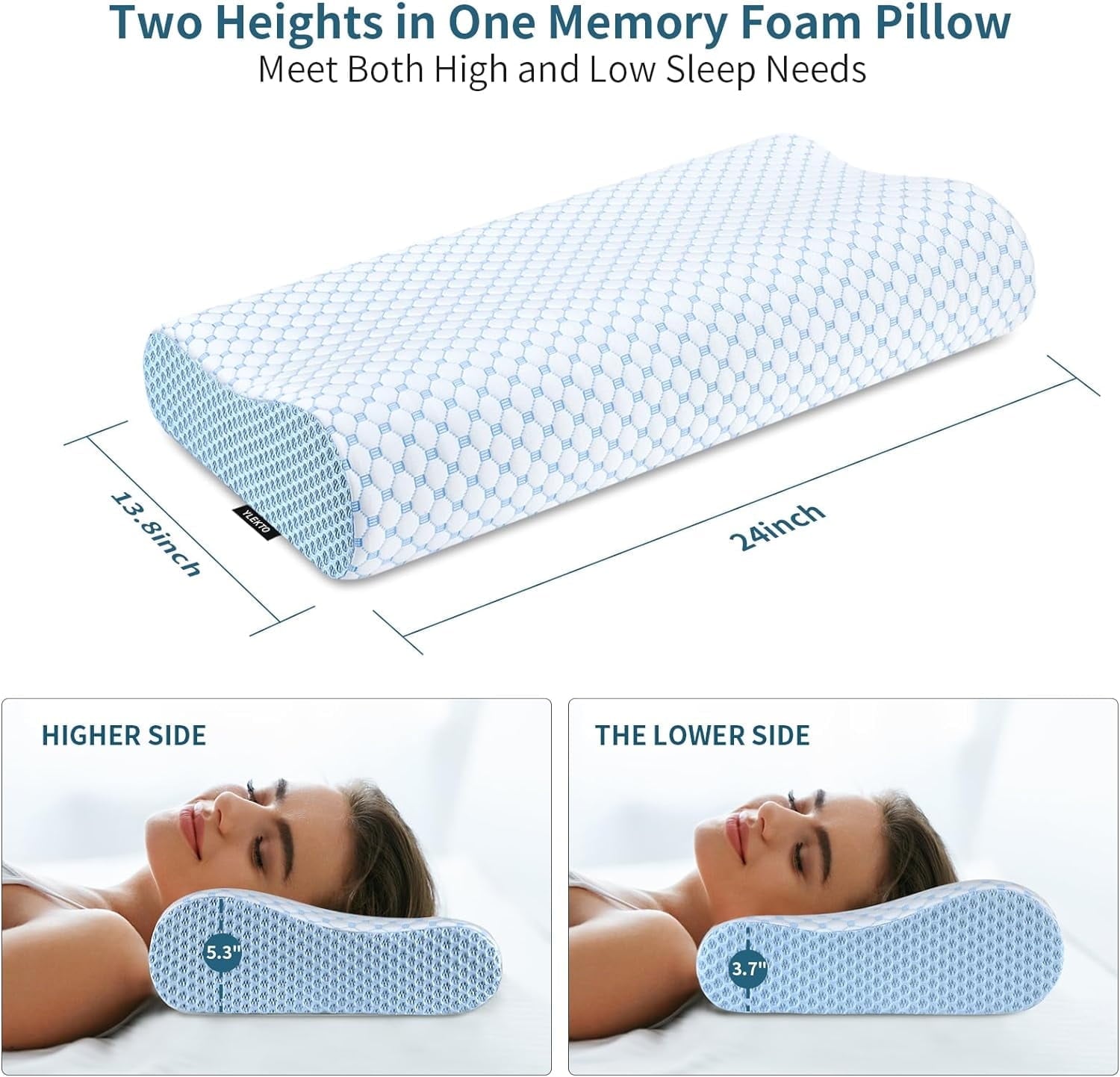 Fluffy Shredded for Neck Pain Relief, Contour Memory Foam s for Sleeping, Odorless Ergonomic Adjustable Orthopedic Cooling Bed Neck S... - Decorative Throw Pillow Cushion for Sofa & Bed Detail
