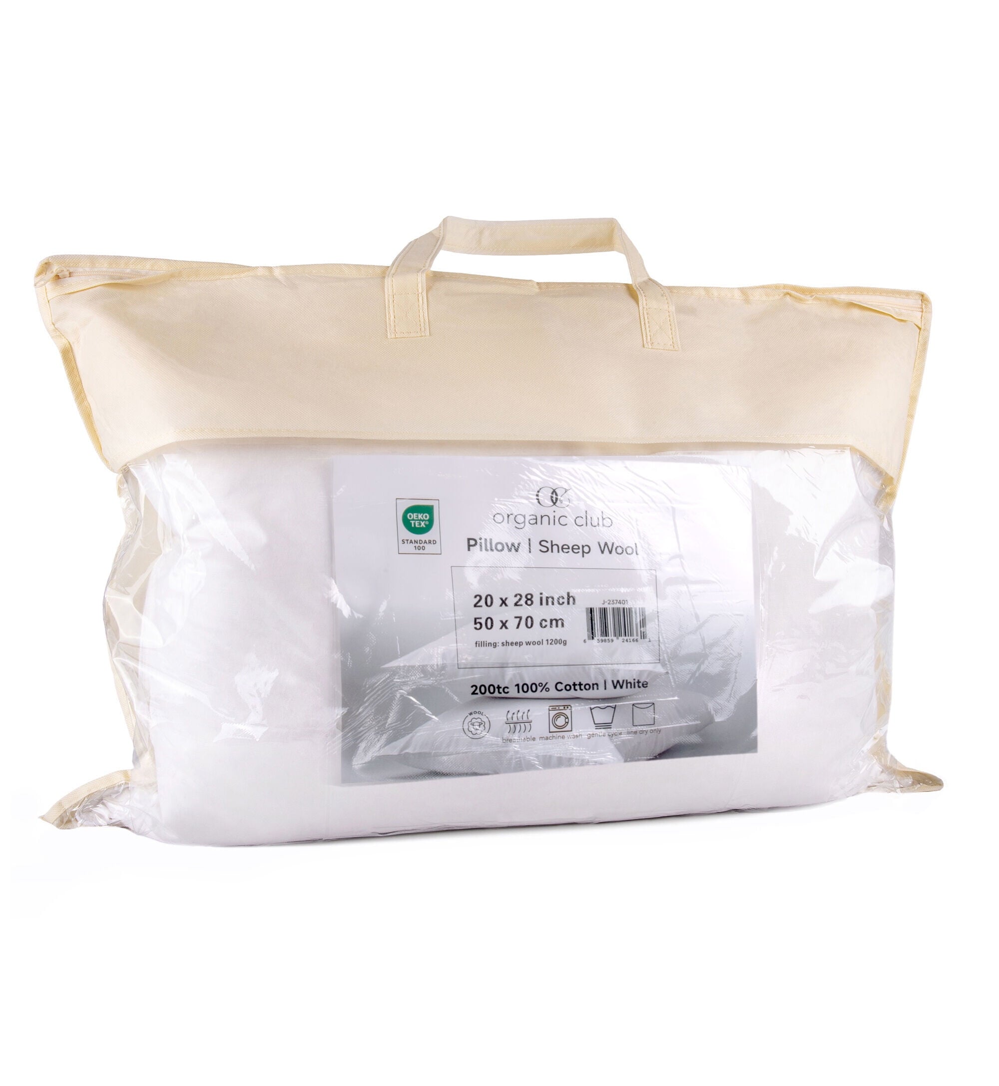 Hotel Collection Queen Size Camel Wool-Filled Pillow 20x28" (50x70 cm) Bed Pillow for Sleeping Washable Cotton Pillow for Bed, 1 Count... - Hotel Quality Plush Sleeping Pillows Detail