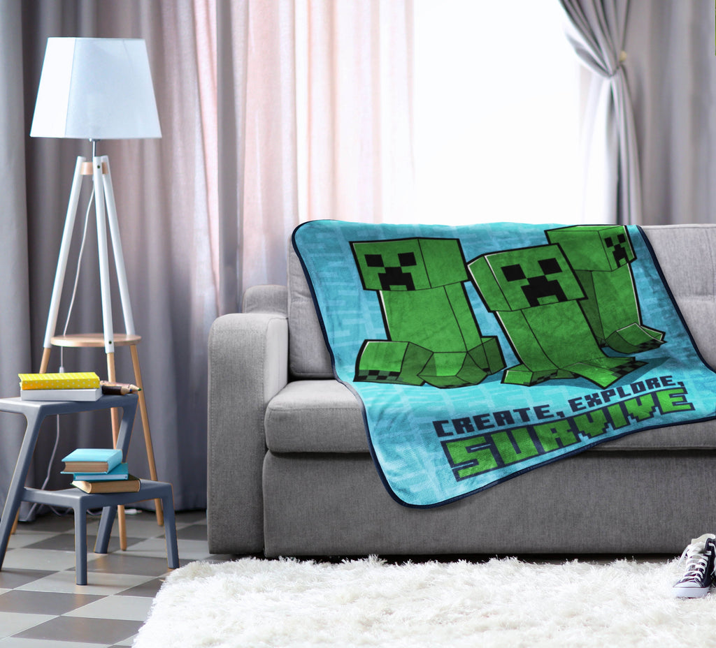 Decorative Knitted Kids Silk Touch Throw Blanket, 46 x 60, Microfiber, Blue - Luxury Knitted Decorative Throw Blanket with Fringes Detail