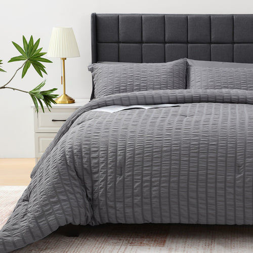 All-Season 7 Piece Queen Comforter Set, Bed in a Bag with Sheets, Pillowcases & Shams, All Season Soft Bedding, Cozy and Lightwe... - Cloud-Like Soft Lightweight Bed Comforter Detail