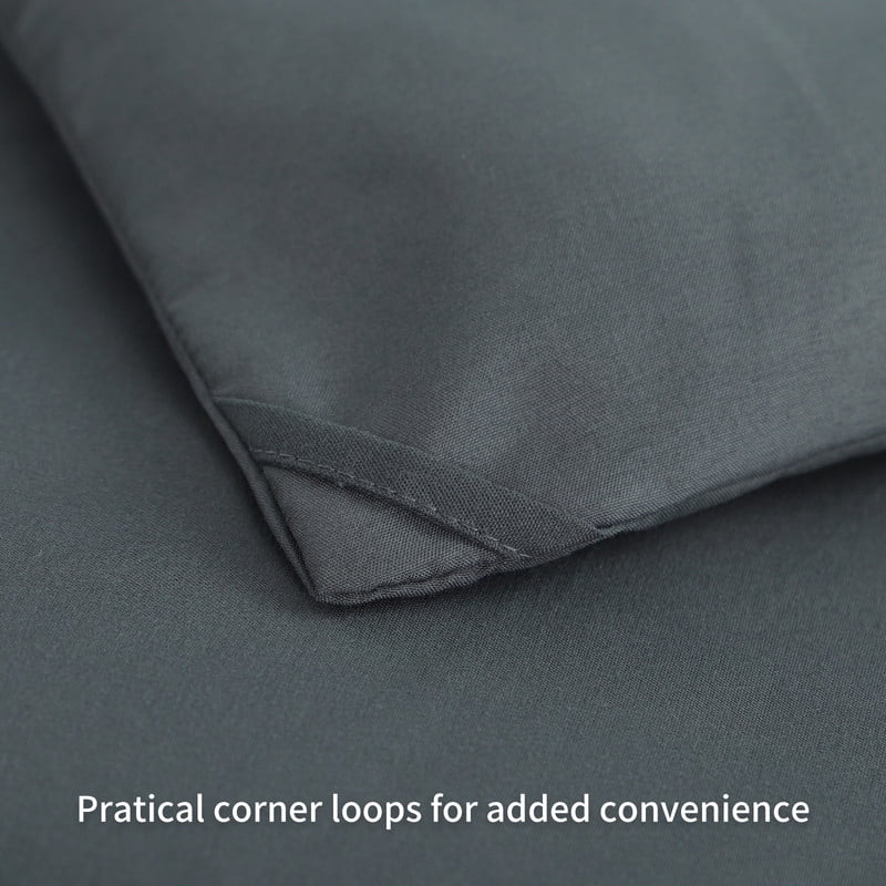 Hypoallergenic Cloud 7 Pieces Comforter Set with Sheets - Bed in a Bag with Comforter and All Season Sheets, Pillowcases,Dark Gray,Queen - Luxurious Quilted Duvet Cover Set Detail