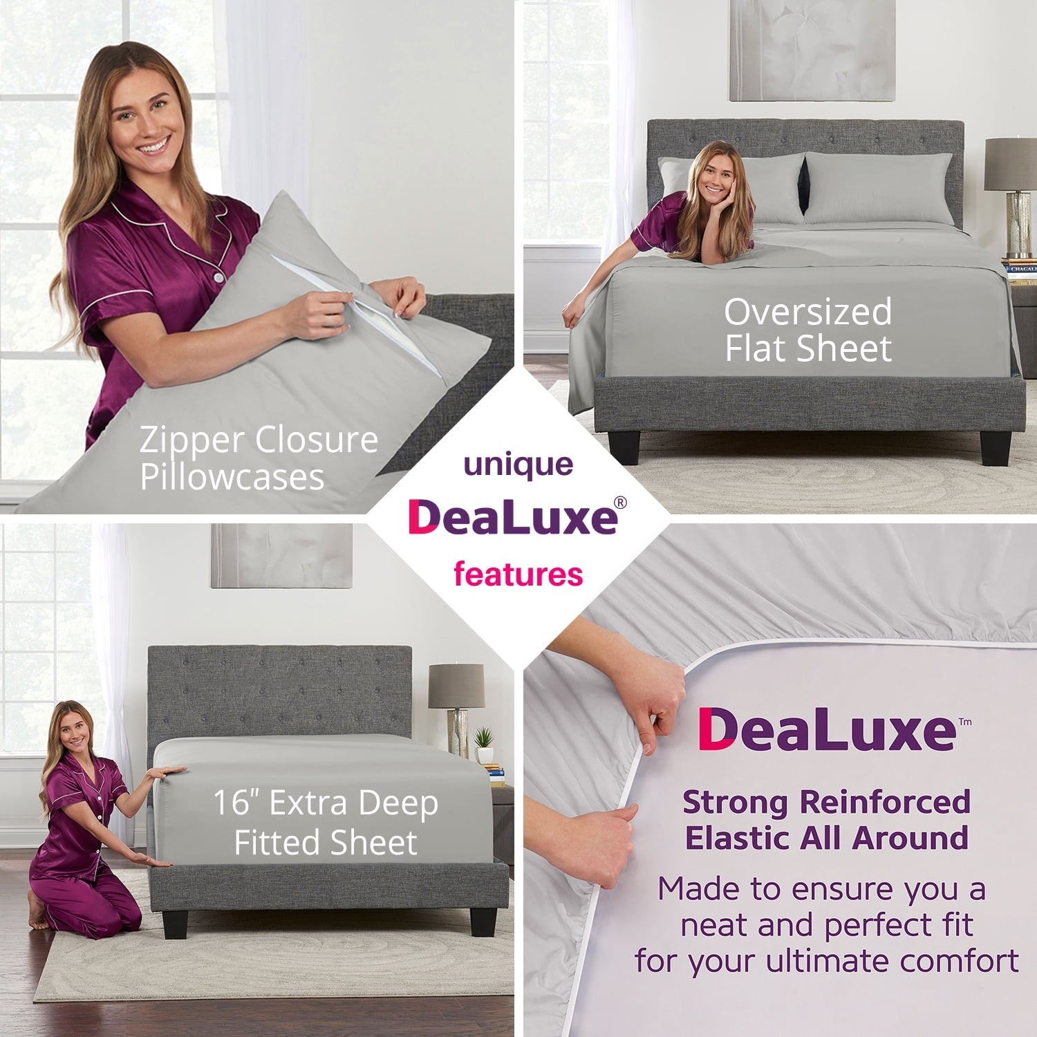 Cooling Sateen Bedding 21” King Extra Deep Pocket Sheets - Deep King Fitted Sheet - Super And Ultra Deep Sheet - For Deep Mattress -... - Cooling Hotel Quality Bedding Sheets and Pillowcases Detail