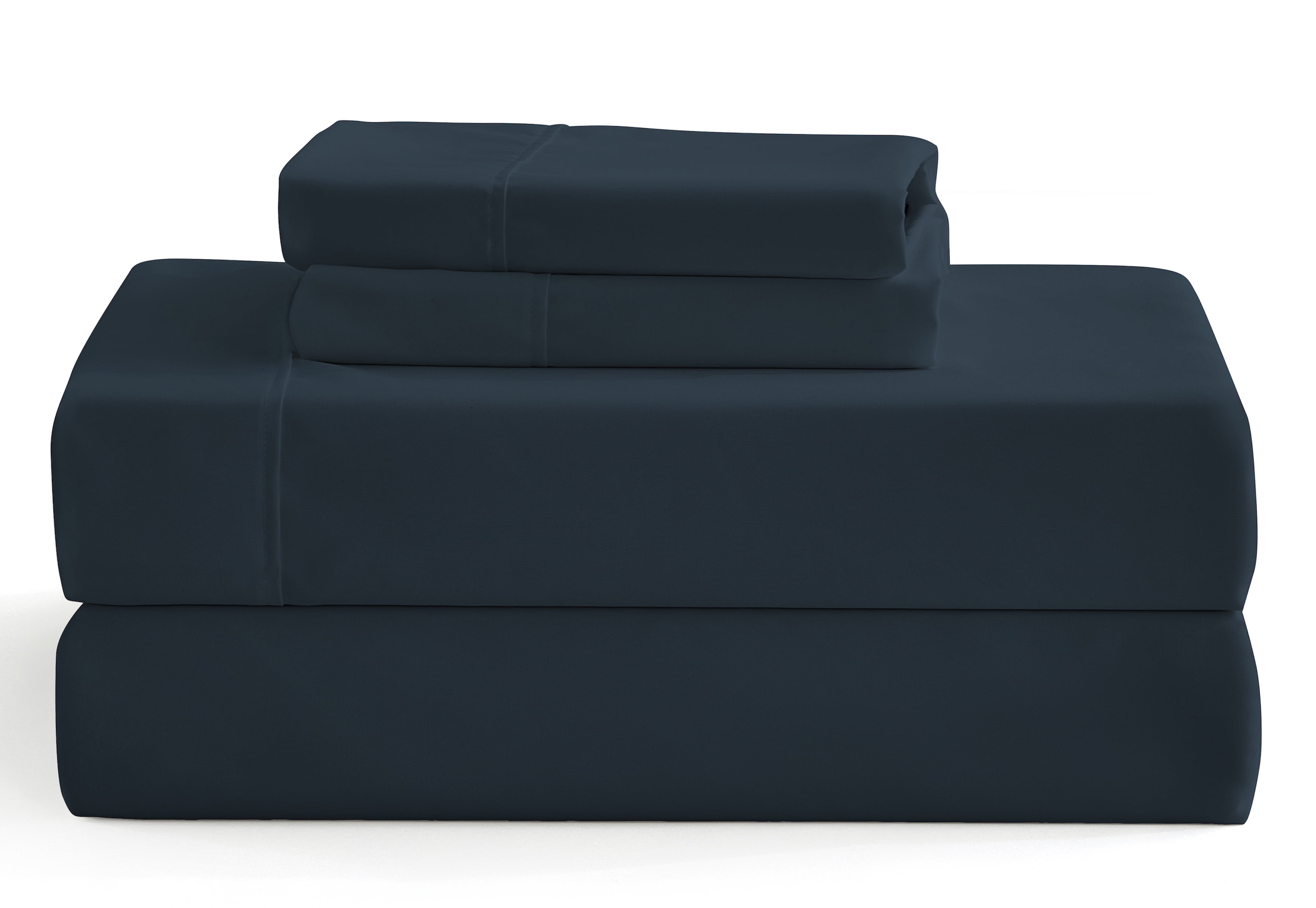 Wrinkle-Resistant 3-Piece Twin Sheet Set, Ultra-Soft 800 Thread Count Microfiber, Deep Pocket, Twin, Blue Indigo - Breathable Egyptian Cotton Flat & Fitted Sheets Detail
