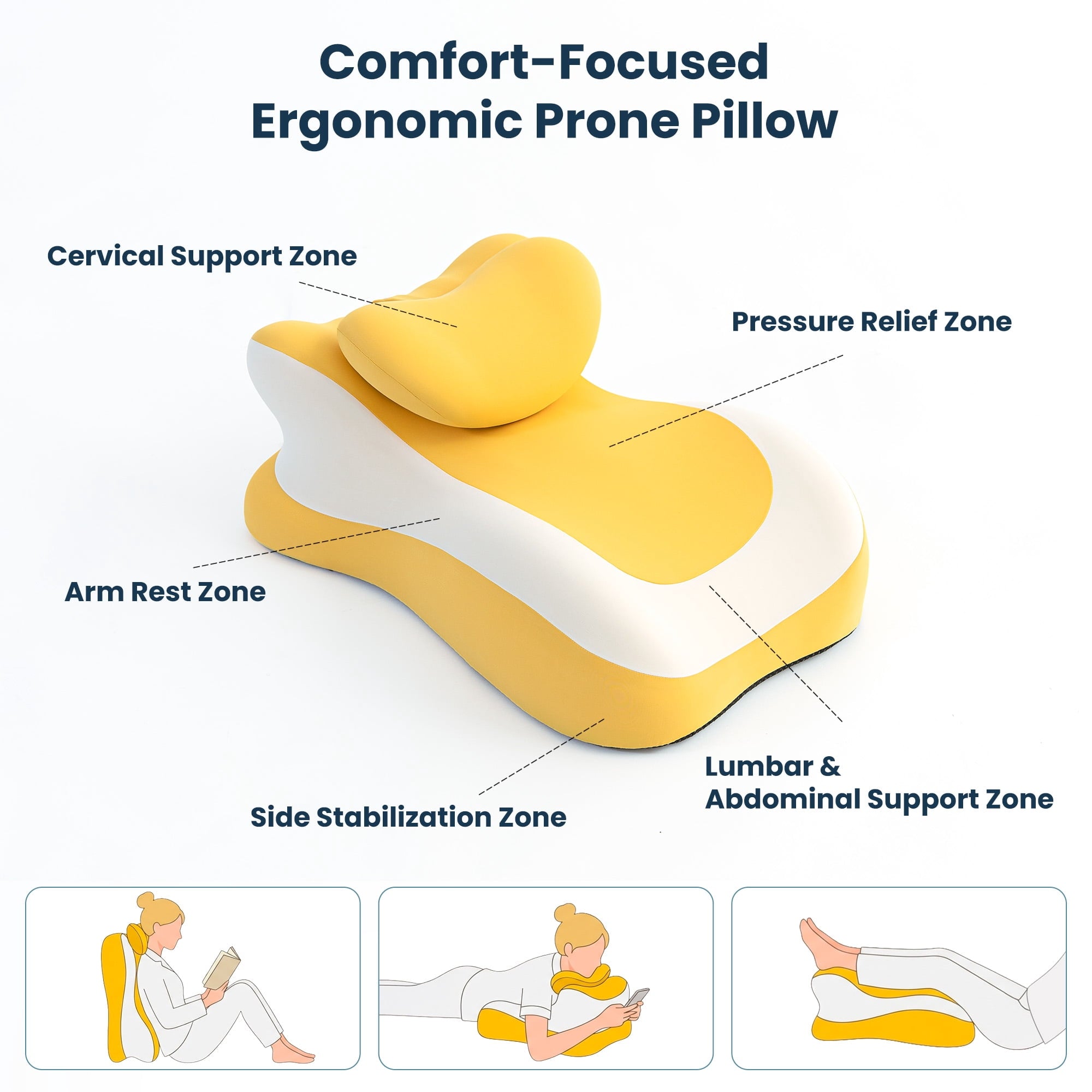 Decorative Plump Memory Foam Reading Pillow, Multi-Position Support Bed Pillow for Petite Adults, Reading Tools, Fun Couple Pillows Pr... - Decorative Throw Pillow Cushion for Sofa & Bed Detail