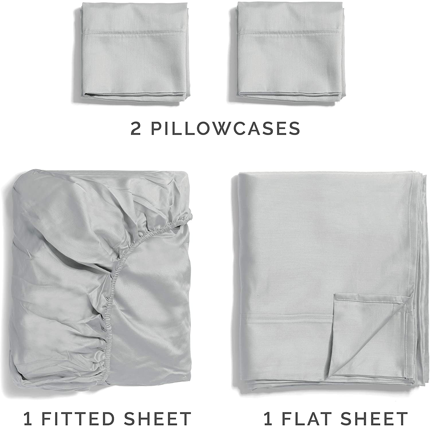 Premium Egyptian Cotton 4-Piece 400 Thread Count Cotton Sheet Set - King Size 100% Cotton Sateen Bed Sheets Fits 18"-24" Mattresse... - Cooling Hotel Quality Bedding Sheets and Pillowcases Detail