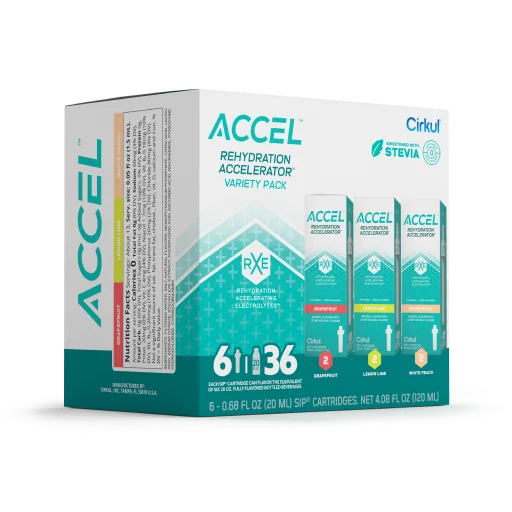 Vitamin-Infused Accel 6-Pack Variety Pack IZ9I - Zero-Calorie Multi-Flavor Sip Pods for Water Bottle Detail