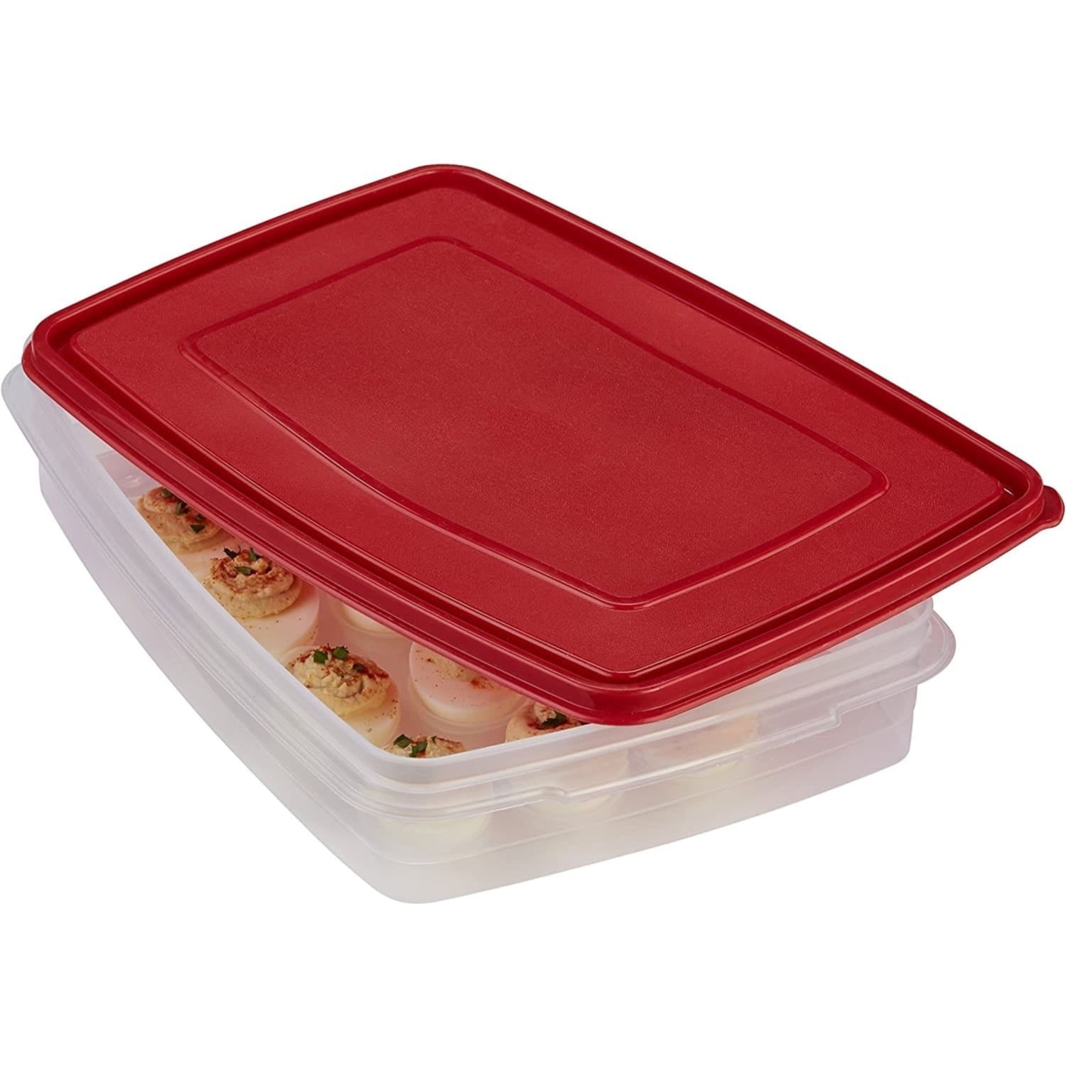 Sweet Treat Shaped Egg Keeper Food Storage Container, Clear/Red, 1 Count - Deliciously Soft Cupcake Sensory Glob Detail