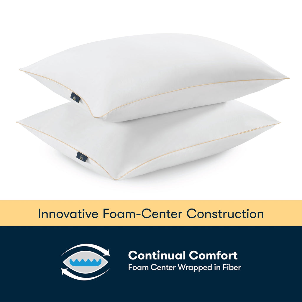 Hotel Collection pedic Bounce Back Standard/Queen Bed Pillow, Hypoallergenic Fill - Hotel Quality Plush Sleeping Pillows Detail