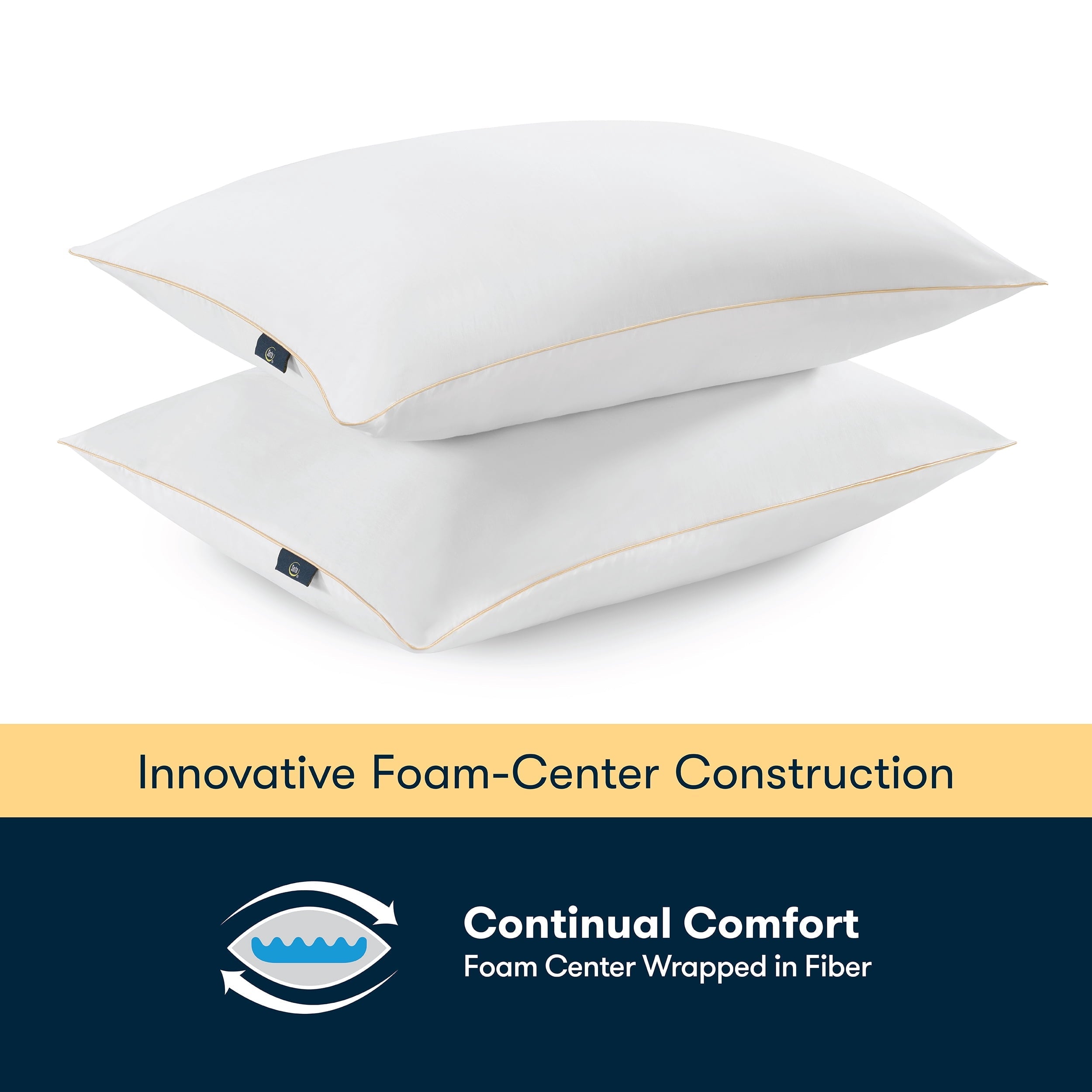 Hotel Collection pedic Bounce Back Standard/Queen Bed Pillow, Hypoallergenic Fill - Hotel Quality Plush Sleeping Pillows Detail