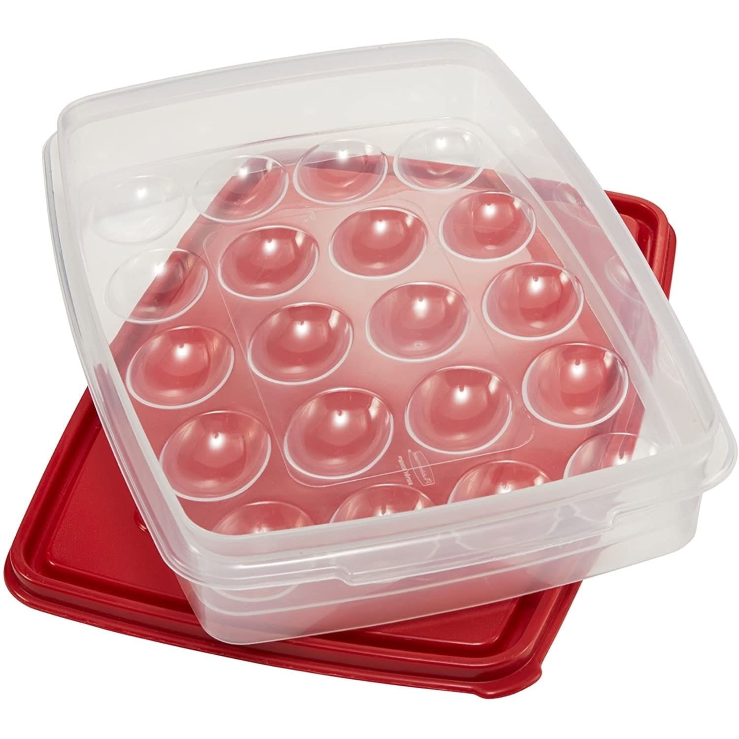 Sweet Treat Shaped Egg Keeper Food Storage Container, Clear/Red, 1 Count - Deliciously Soft Cupcake Sensory Glob Detail