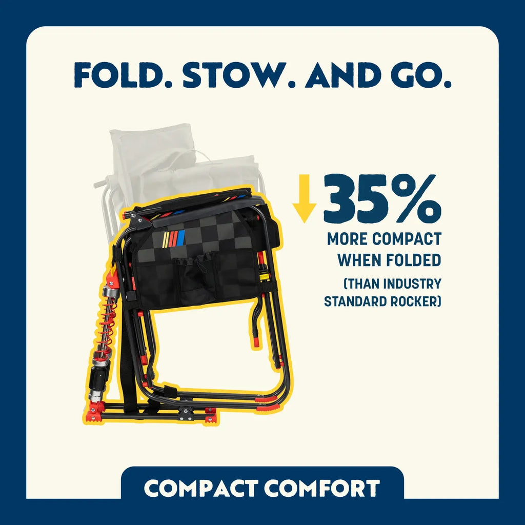 Heavy-Duty Freestyle Adjustable Rocker - NASCAR - Choice 899 - RoadTrip Rocker Smooth Motion Camp Chair Detail