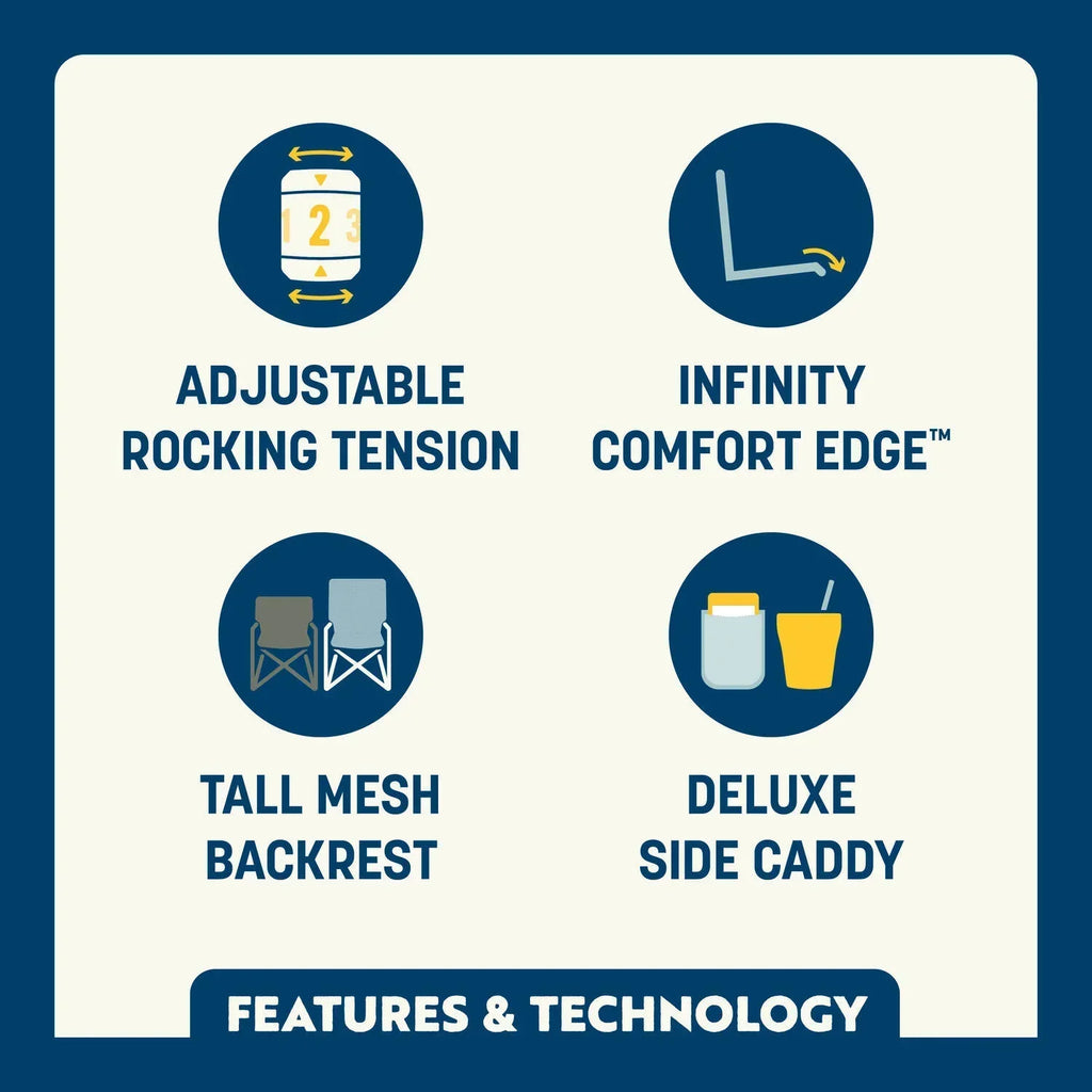 Heavy-Duty Freestyle Adjustable Rocker - NASCAR - Choice 899 - RoadTrip Rocker Smooth Motion Camp Chair Detail