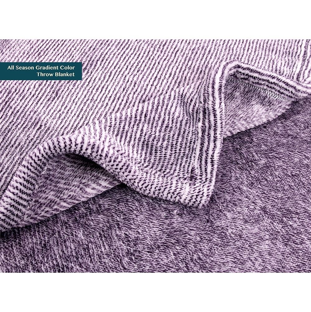 Decorative Knitted Flannel Fleece Ombre Throw Blanket for Couch | Super Soft Cozy Microfiber Couch Blanket | Gradient Decorative Accent ... - Cozy Fleece Throw Blanket for Couch & Bed Detail