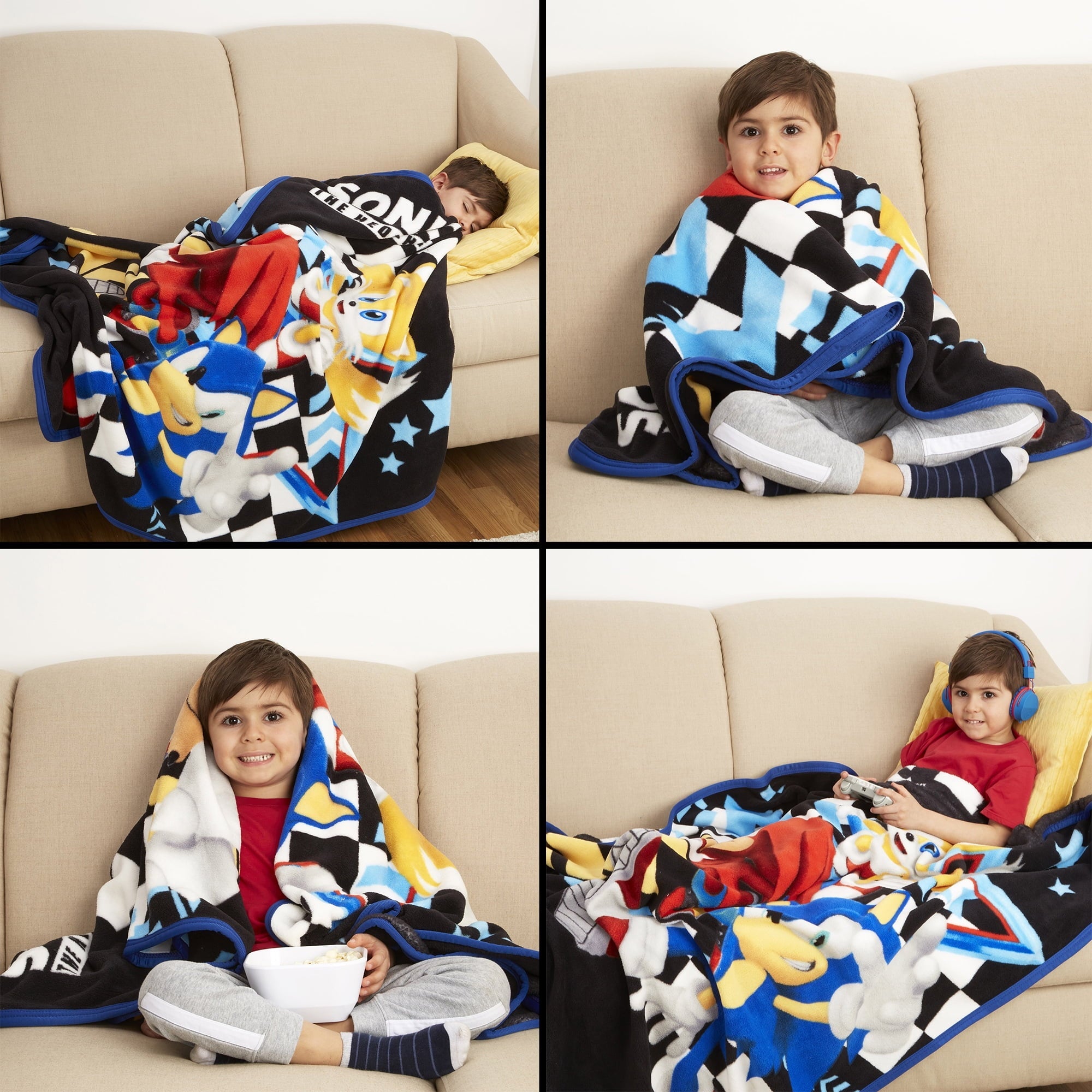 Super Soft Flannel Kids Black Print Fleece Throw Blanket, 46 x 60 - Lightweight Plush Warm Blanket for All Seasons Detail