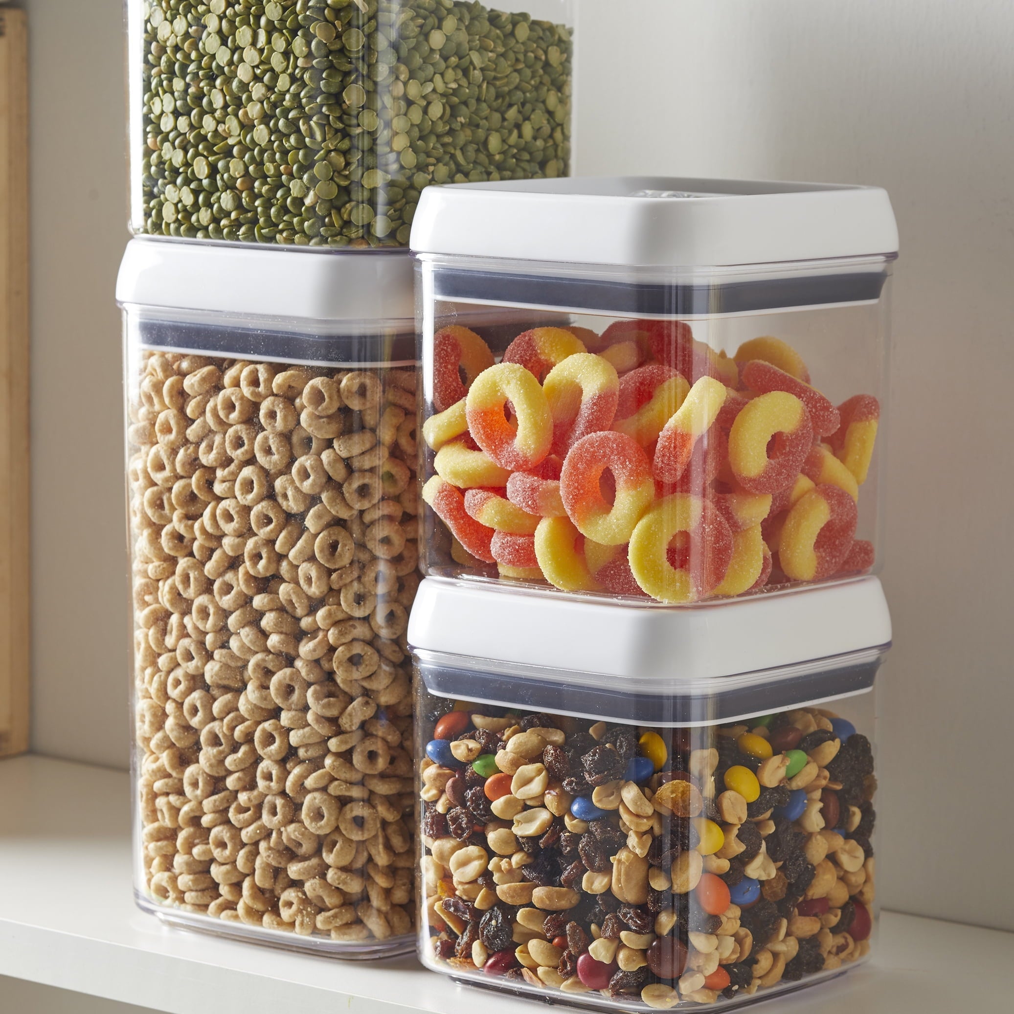Playful Geometric (2 pack) Canister - 4.5 Cup Square Food Storage Container, Designed to Help with Pantry Organization and F - Fun Food Fidget Cookie Squishable Toy Detail