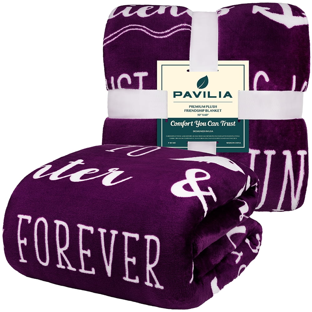 Reversible Sherpa Best Friend Blanket, Friendship Gifts for Women Birthday Soul Sister Long Distance Bestie, Soft Cozy Fleece Throw Bla... - Cozy Fleece Throw Blanket for Couch & Bed Detail