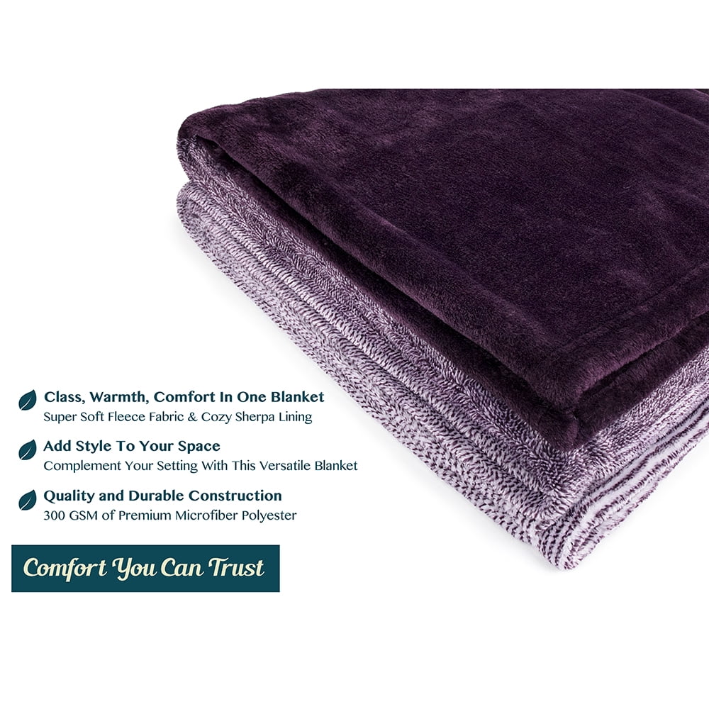 Decorative Knitted Flannel Fleece Ombre Throw Blanket for Couch | Super Soft Cozy Microfiber Couch Blanket | Gradient Decorative Accent ... - Cozy Fleece Throw Blanket for Couch & Bed Detail