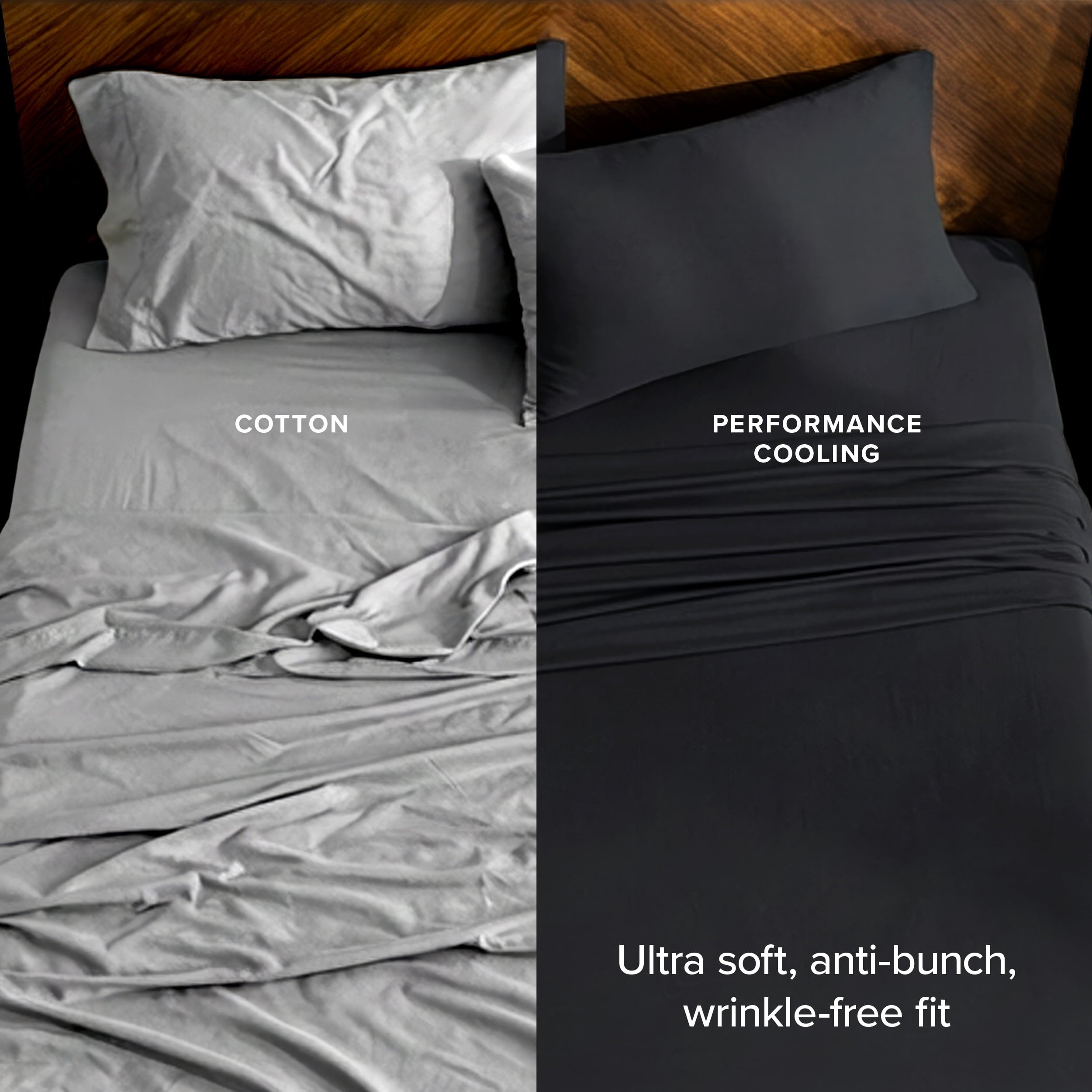 Cooling Sateen Cooling Performance Jersey Knit Stretch Sheet Set, Moisture-Wicking & Breathable, 4-Way Stretch Bed Sheets, Envelope ... - Premium Ultra-Soft Pillowcase Pair for Sleeping Detail