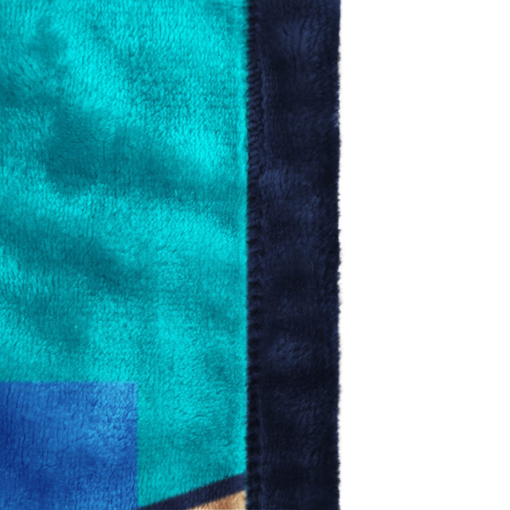 Lightweight Warm Minecraft Kids Twin/Full Blanket, 62 x 90, Microfiber, Green and Blue - Cozy Fleece Throw Blanket for Couch & Bed Detail