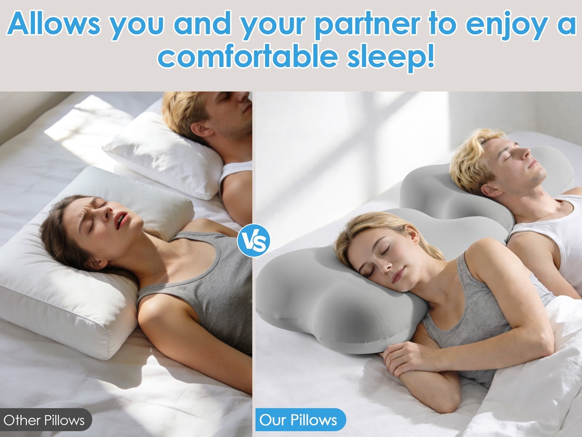 Hotel Collection Cervical Pillow Orthopedic Cervical Pillow for Neck Pain Relief, Memory Foam Bed Pillow with Pillowcase, Contour Bed ... - Ergonomic Memory Foam Pillow for Neck Pain Support Detail