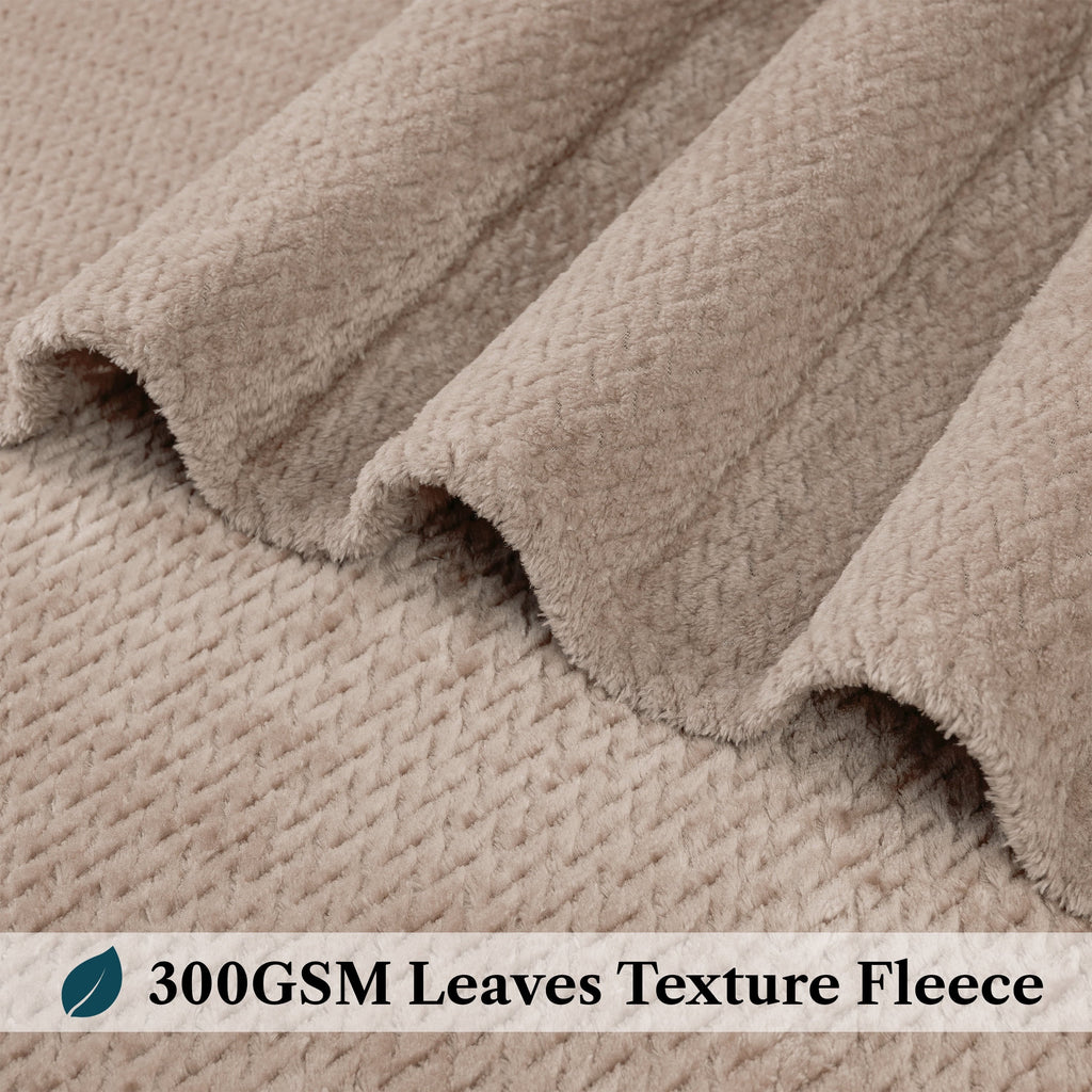 Lightweight Warm Soft Fleece Taupe Tan Throw Blanket for Couch, Lightweight Plush Warm Blankets for Bed, Fuzzy Cozy Flannel Blanket Th... - Super Soft Reversible Sherpa Flannel Blanket Detail