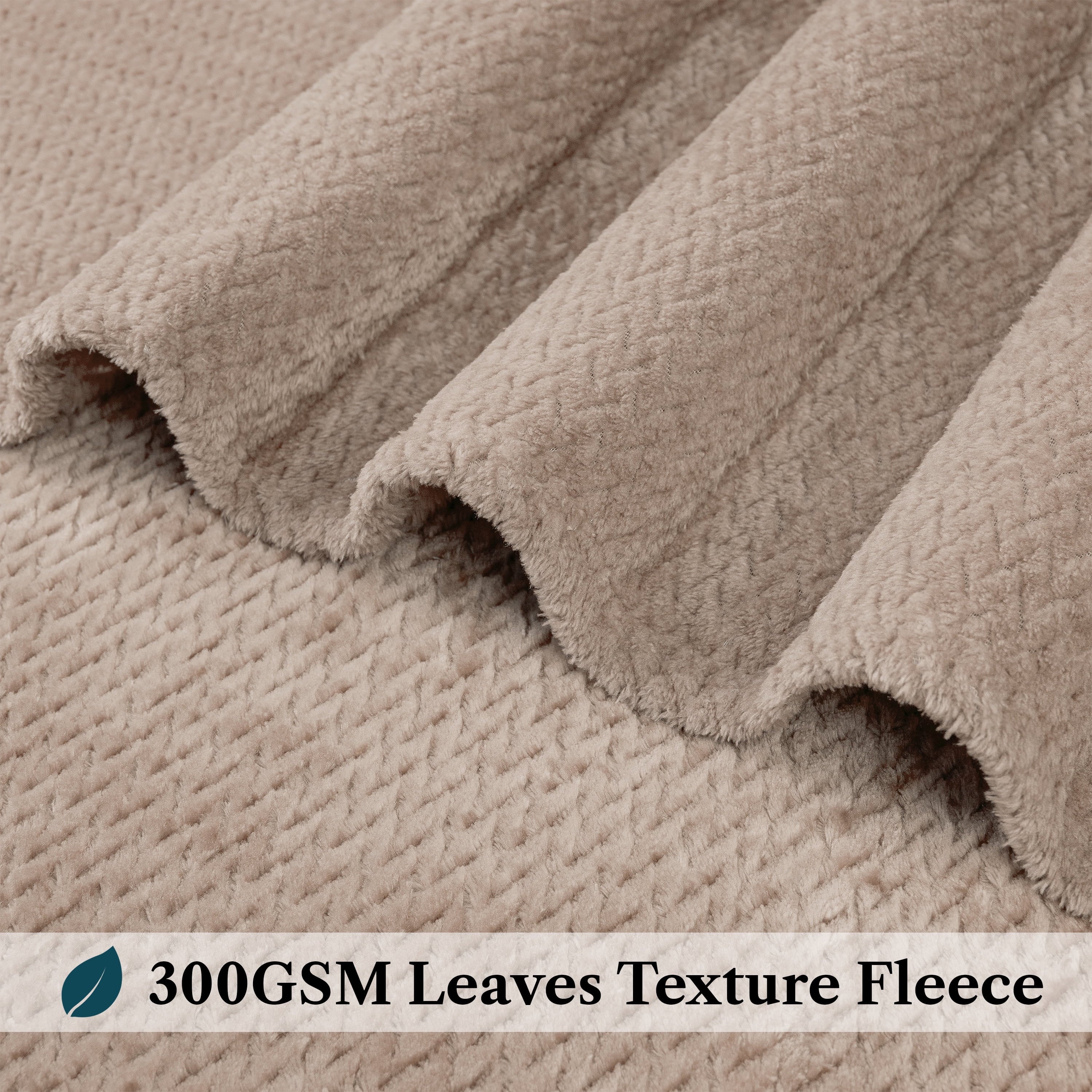 Lightweight Warm Soft Fleece Taupe Tan Throw Blanket for Couch, Lightweight Plush Warm Blankets for Bed, Fuzzy Cozy Flannel Blanket Th... - Super Soft Reversible Sherpa Flannel Blanket Detail