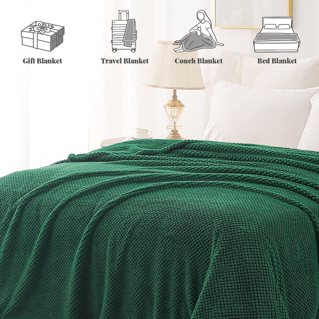 Lightweight Warm Fuzzy Fleece 50"x70" Throw Blanket for Couch, Fluffy Warm Soft Jacquard Blankets for Fall Winter, Lightweight and Coz... - Cozy Fleece Throw Blanket for Couch & Bed Detail