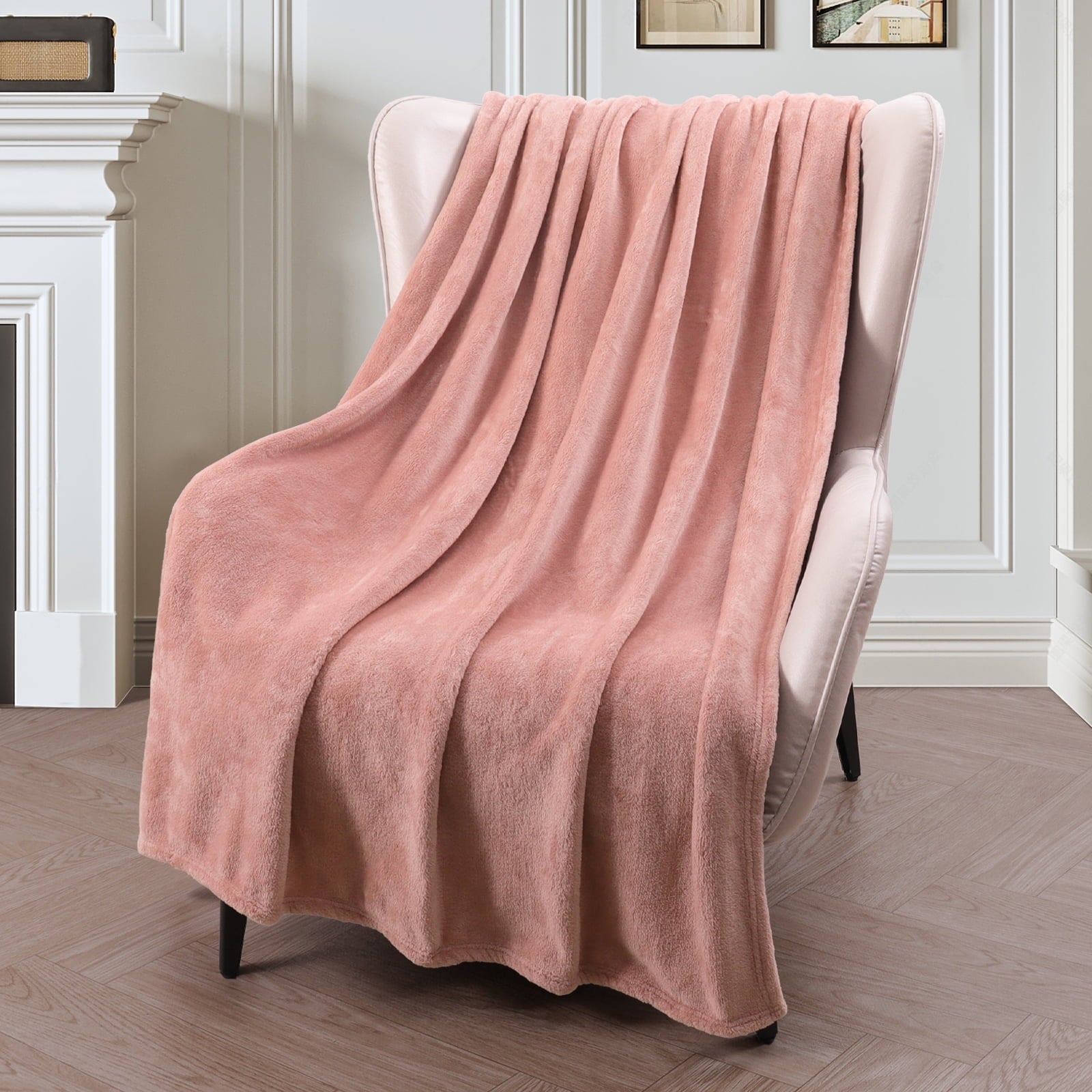 Lightweight Warm Fleece Throw Blanket for Couch, Sofa, Super Soft and Warm Blankets, Pink Throw All Season Use, Cozy, Plush, Lightweig... - Cozy Fleece Throw Blanket for Couch & Bed Detail