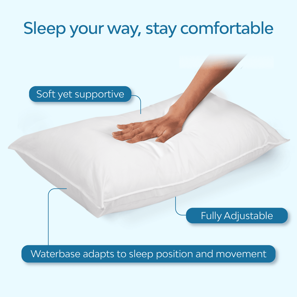 Hotel Collection Fiber Water Pillow: Adjustable Pillow for Neck Pain Relief, Pillow for Side, Back, and Stomach Sleepers, The Original... - Hotel Quality Plush Sleeping Pillows Detail
