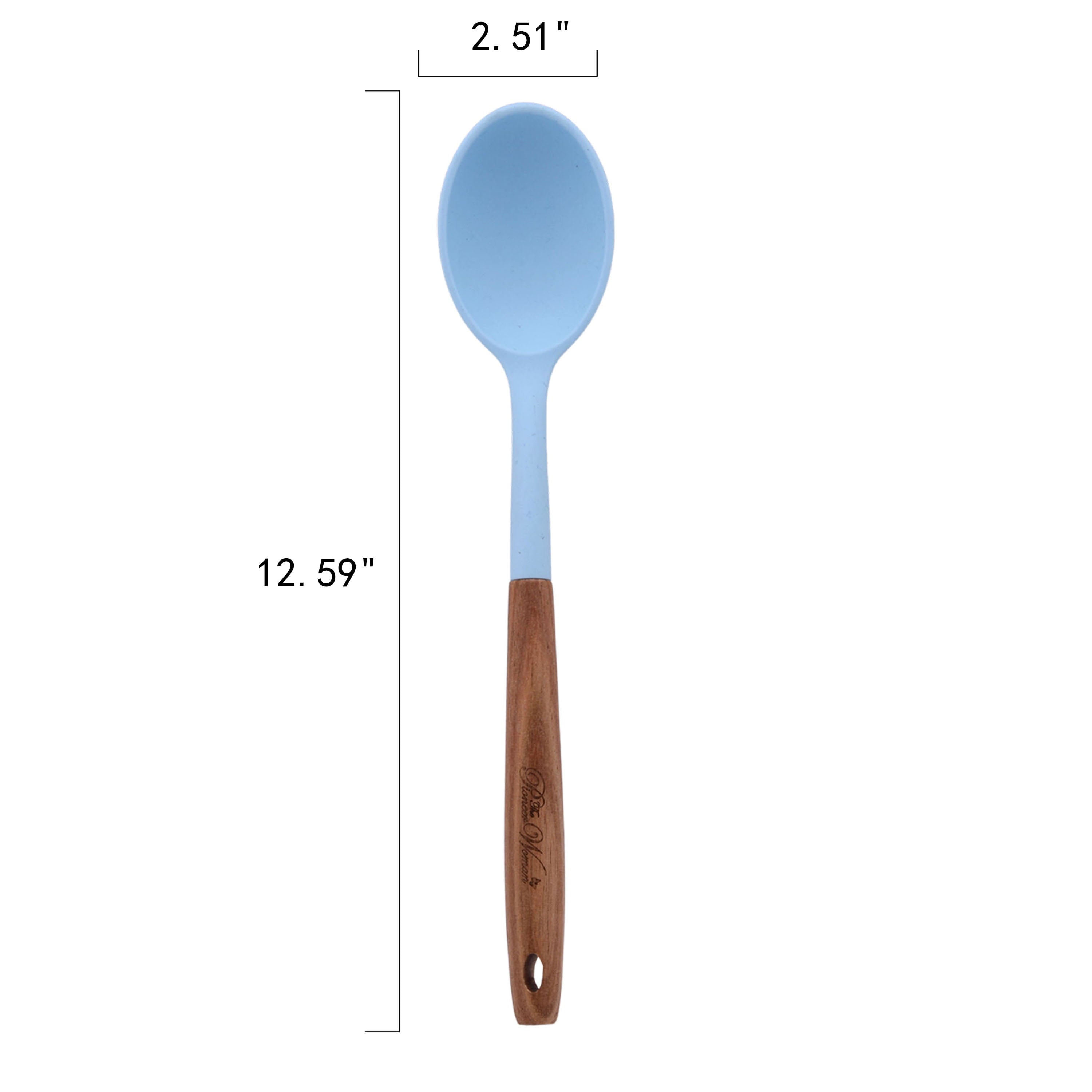 Chef-Quality 10-Piece Silicone and Acacia Wood Handle Cooking Utensils Set, Blue - Heavy Duty Stainless Steel Kitchen Shears Detail