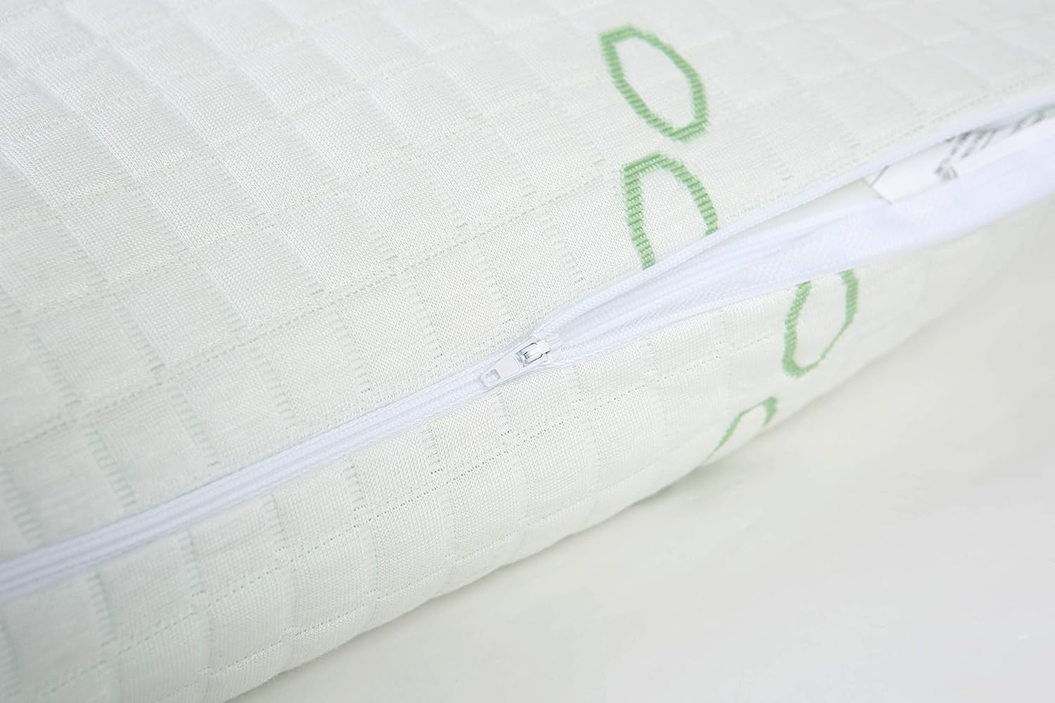 Decorative Plump Queen Size Bamboo Pillow, Memory Foam Bed Pillows with Washable Pillowcases, Queen - Orthopedic Shredded Foam Bed Pillow Set Detail