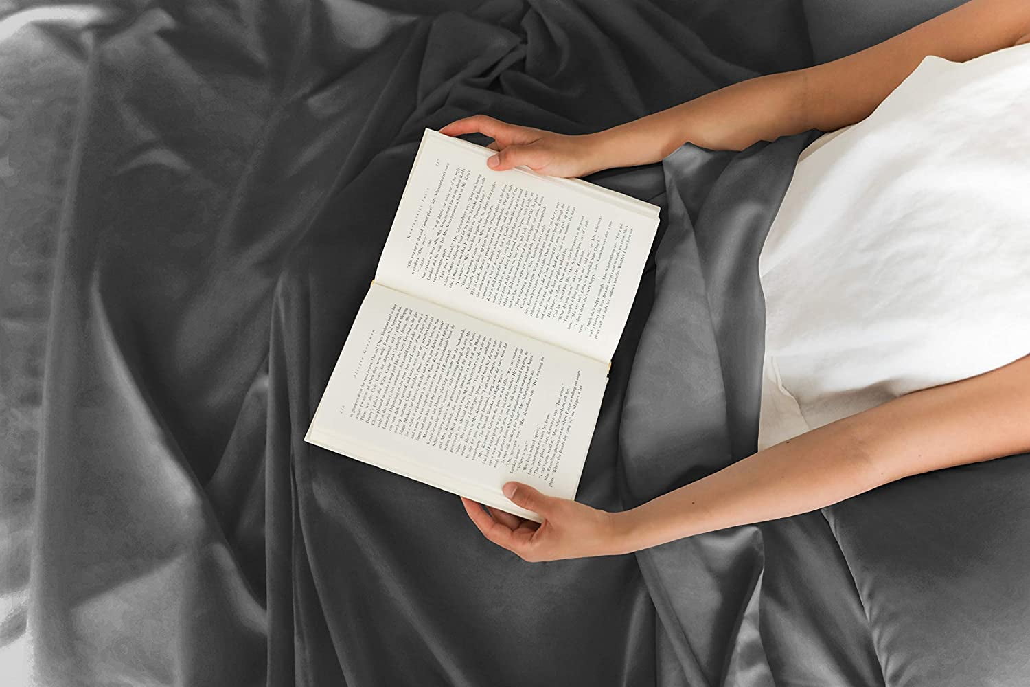 Ultra-Soft 4-Piece Extra Deep Pocket Sheet Set - Full Size Breathable & Cooling Bed Sheets Fits 18"-24" Mattresses, Gray - Premium Ultra-Soft Pillowcase Pair for Sleeping Detail