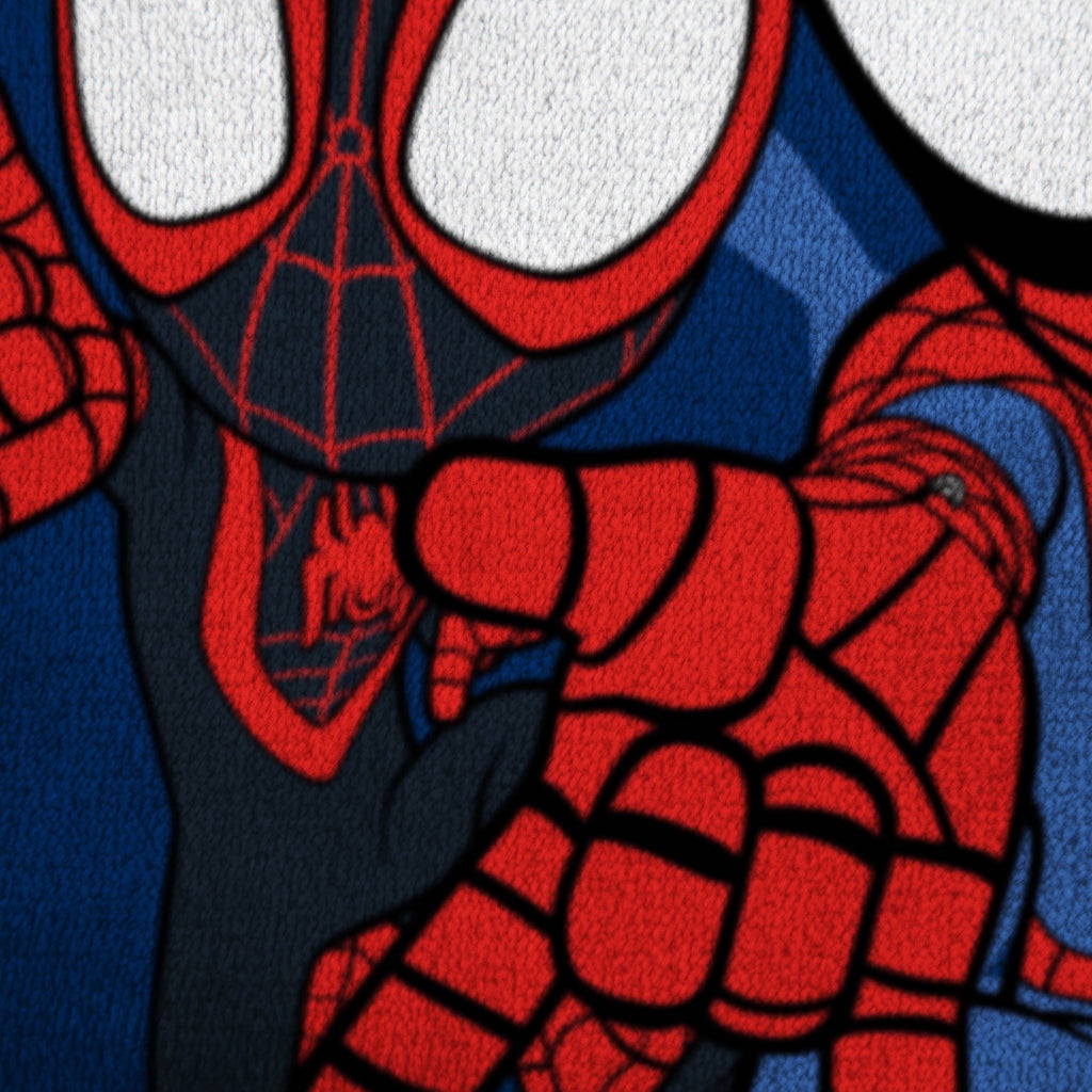 Super Soft Flannel Spidey and His Amazing Friends Kids Plush Twin/Full Blanket, 62 x 90, Microfiber, Blue and Red - Super Soft Reversible Sherpa Flannel Blanket Detail