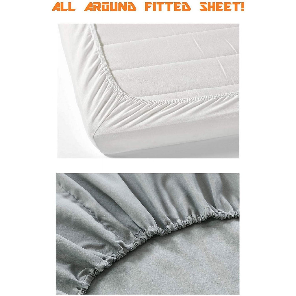 Ultra-Soft 4 Pieces Bed Sheet Set With Flat Fitted and 2 Pillowcases King-Dusty Rose - Cooling Hotel Quality Bedding Sheets and Pillowcases Detail