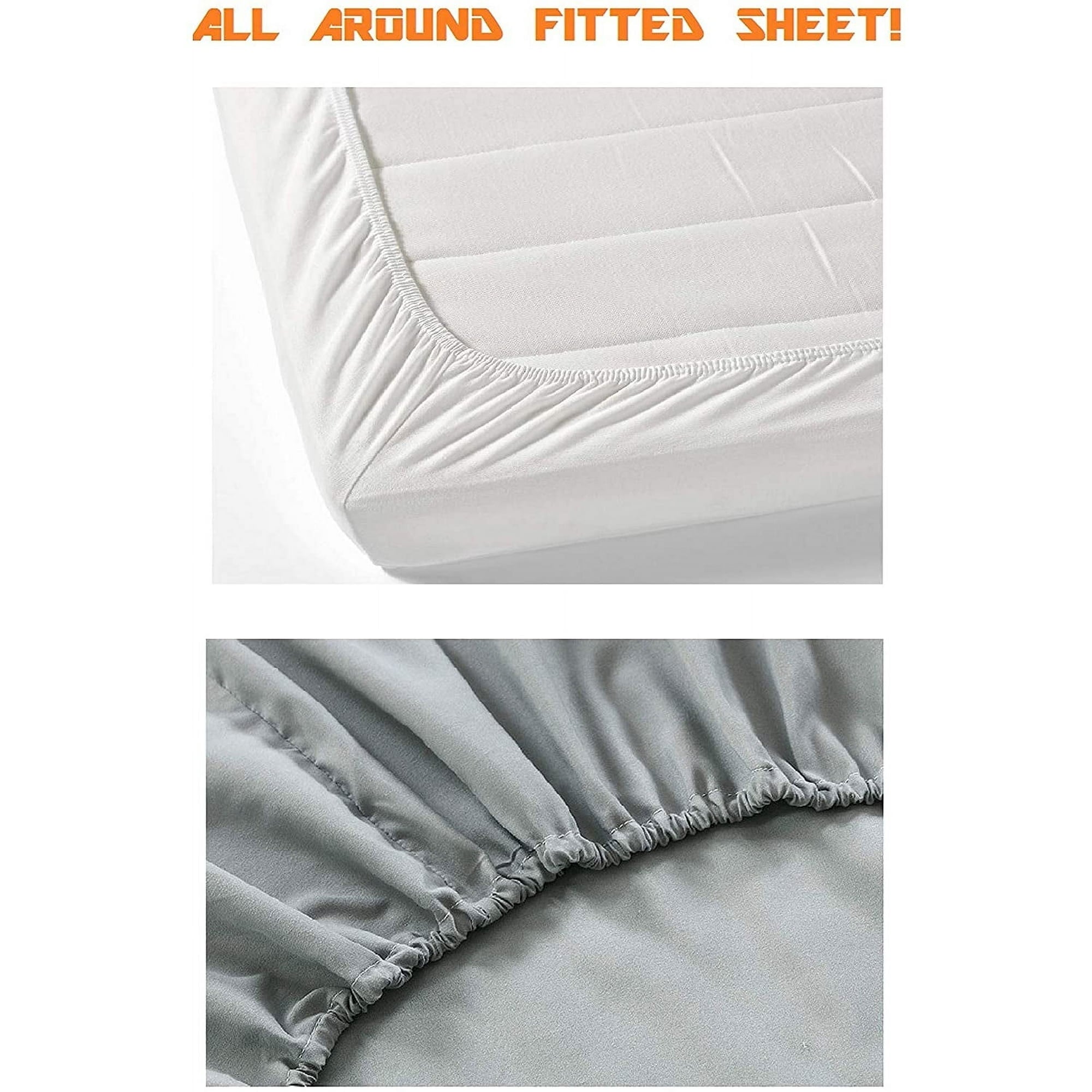 Ultra-Soft 4 Pieces Bed Sheet Set With Flat Fitted and 2 Pillowcases King-Dusty Rose - Cooling Hotel Quality Bedding Sheets and Pillowcases Detail