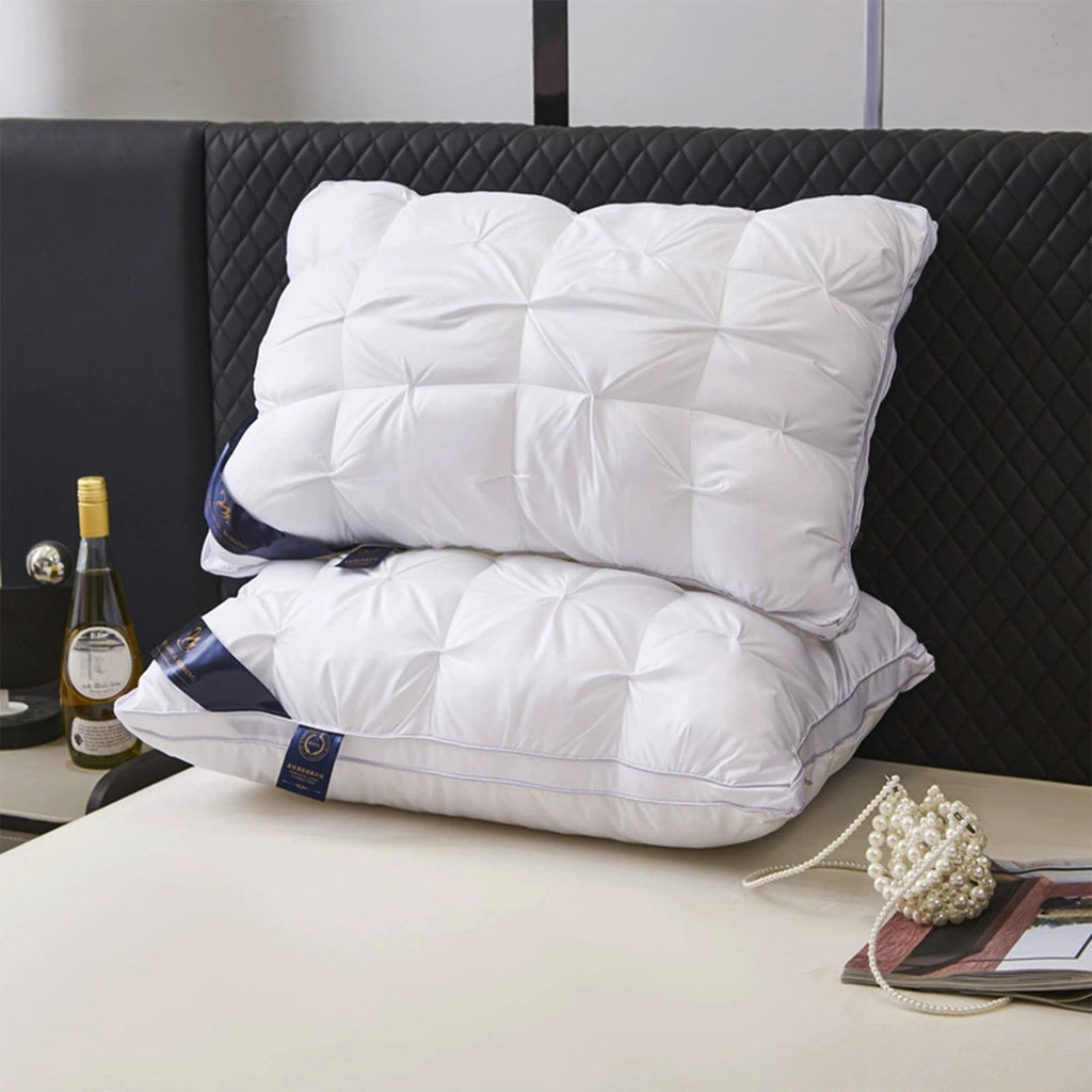 Ergonomic Memory Foam Goose Down Pillow and Feather Pillows for Neck/Back/Side Sleepers, Premium Soft Down Fill Standard Size Pillow for Sl... - Ergonomic Memory Foam Pillow for Neck Pain Support Detail