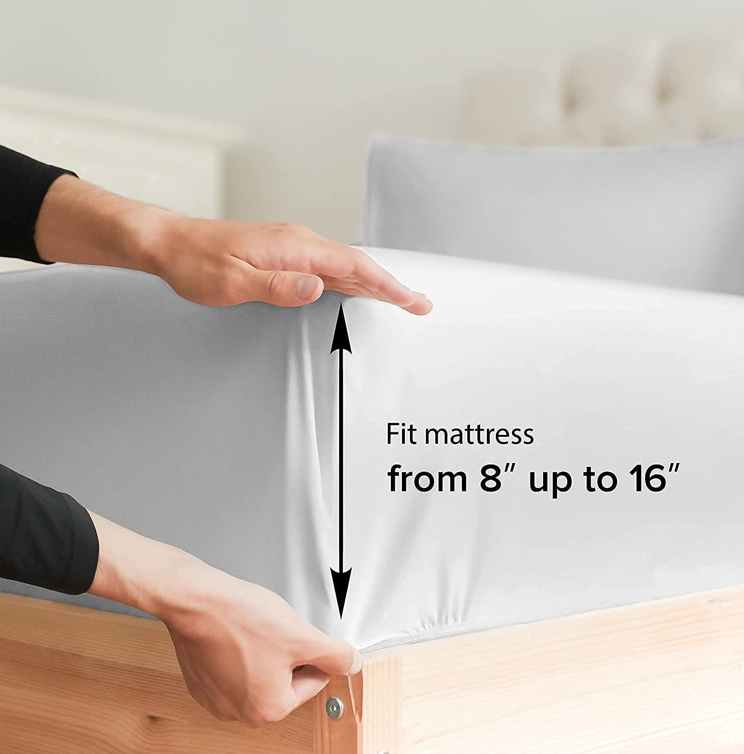 Ultra-Soft 6-Piece Breathable and Cooling Sheet Set With Extra Matching Pillowcases - King Size Bed Sheets Fits 8"-16... - Premium Ultra-Soft Pillowcase Pair for Sleeping Detail