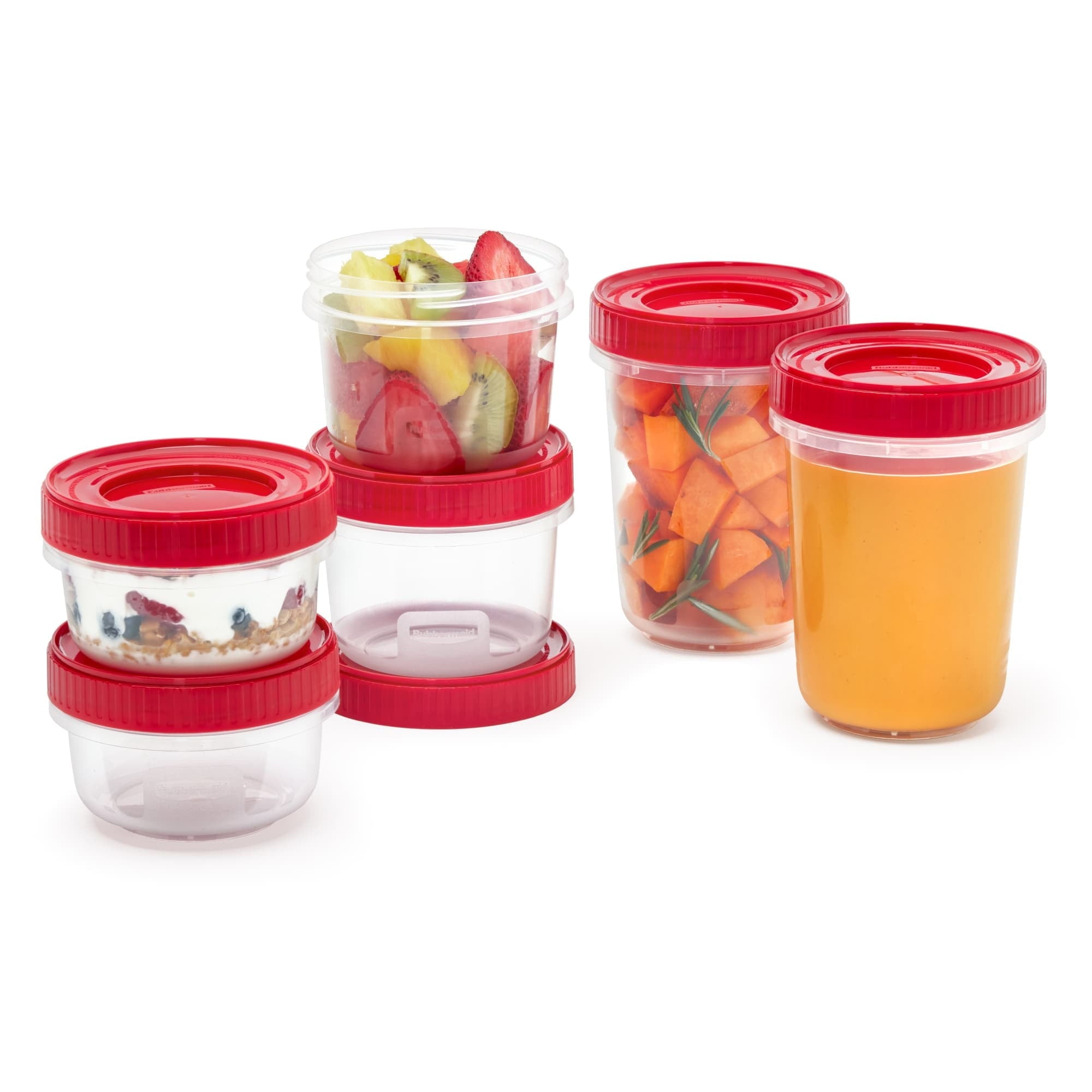Playful Geometric 12 Piece Food Storage Set, Red - Playful Star & Heart Shaped Geometric NeeDoh Detail