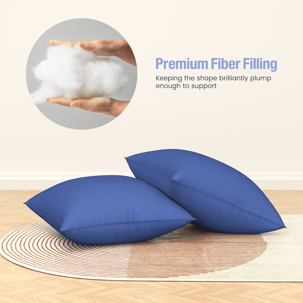 Ergonomic Memory Foam Throw Pillow Inserts Set of 2, Indoor Decorative 18x18 inches Square Pillows for Couch, Sofa, Bed, Supportive Cushion... - Orthopedic Shredded Foam Bed Pillow Set Detail