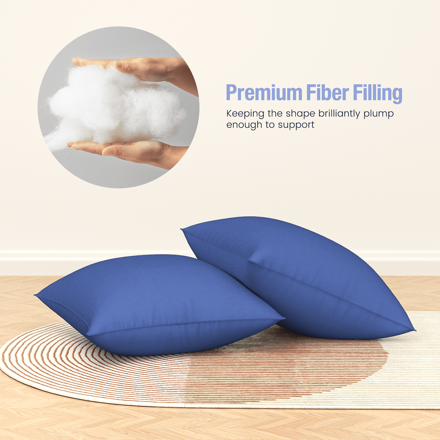 Ergonomic Memory Foam Throw Pillow Inserts Set of 2, Indoor Decorative 18x18 inches Square Pillows for Couch, Sofa, Bed, Supportive Cushion... - Orthopedic Shredded Foam Bed Pillow Set Detail