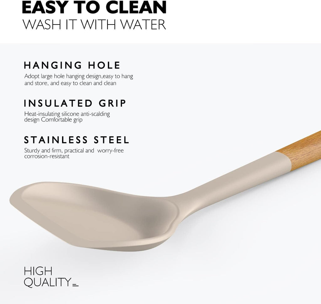 Durable Steel Large Silicone Cooking Utensils - Heat Resistant Kitchen Utensil Set with Wooden Handles, Spatula,Turner, Slotted Spo... - Heavy Duty Stainless Steel Kitchen Shears Detail
