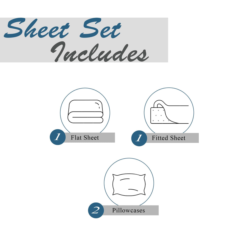 Cooling Sateen Cotton Rich Extra Soft Jersey Bed Sheet Set, Queen, Charcoal, 4 Pieces - Premium Ultra-Soft Pillowcase Pair for Sleeping Detail