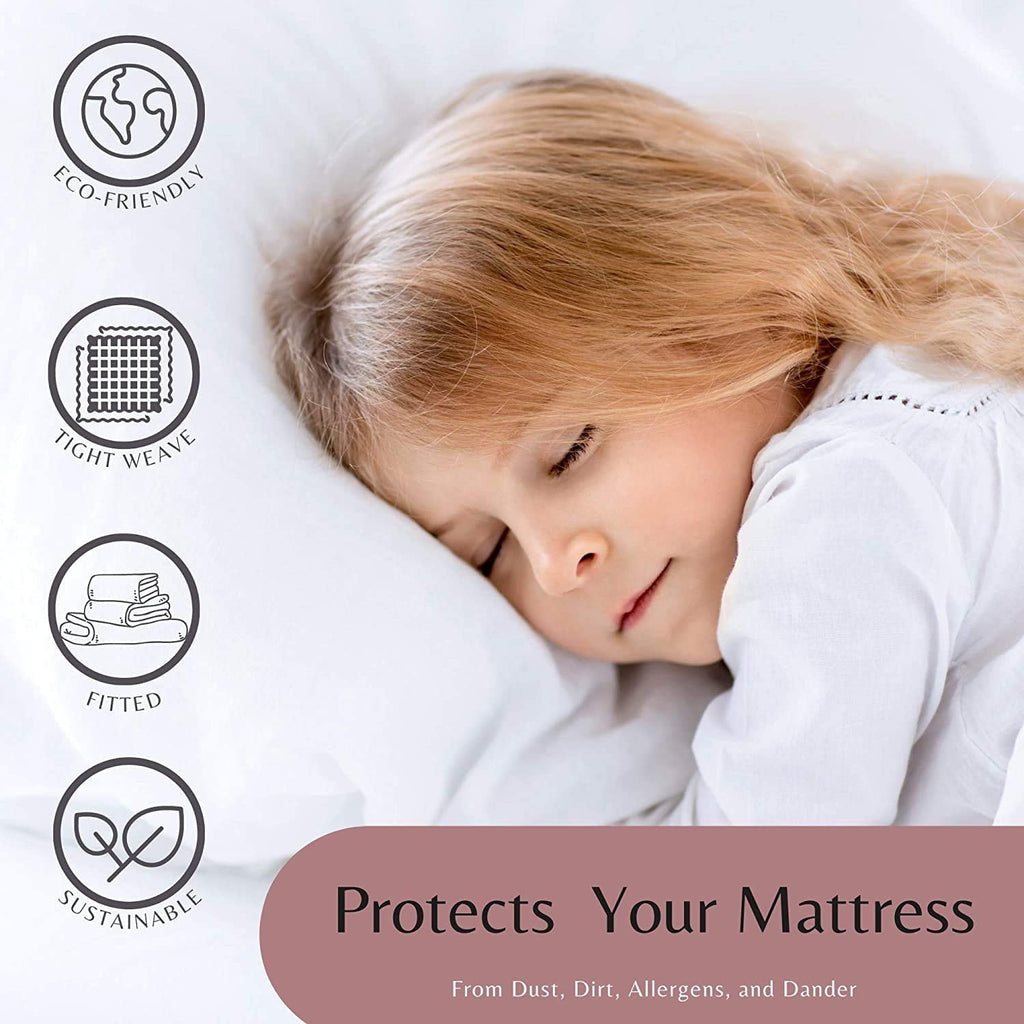 Breathable Luxury Luxurious Hotel Quality Crib Fitted Sheet – 100% Cotton – Ultra Soft, Skin-Friendly & Hypoallergenic – Deep Pocket Fi... - Cooling Hotel Quality Bedding Sheets and Pillowcases Detail