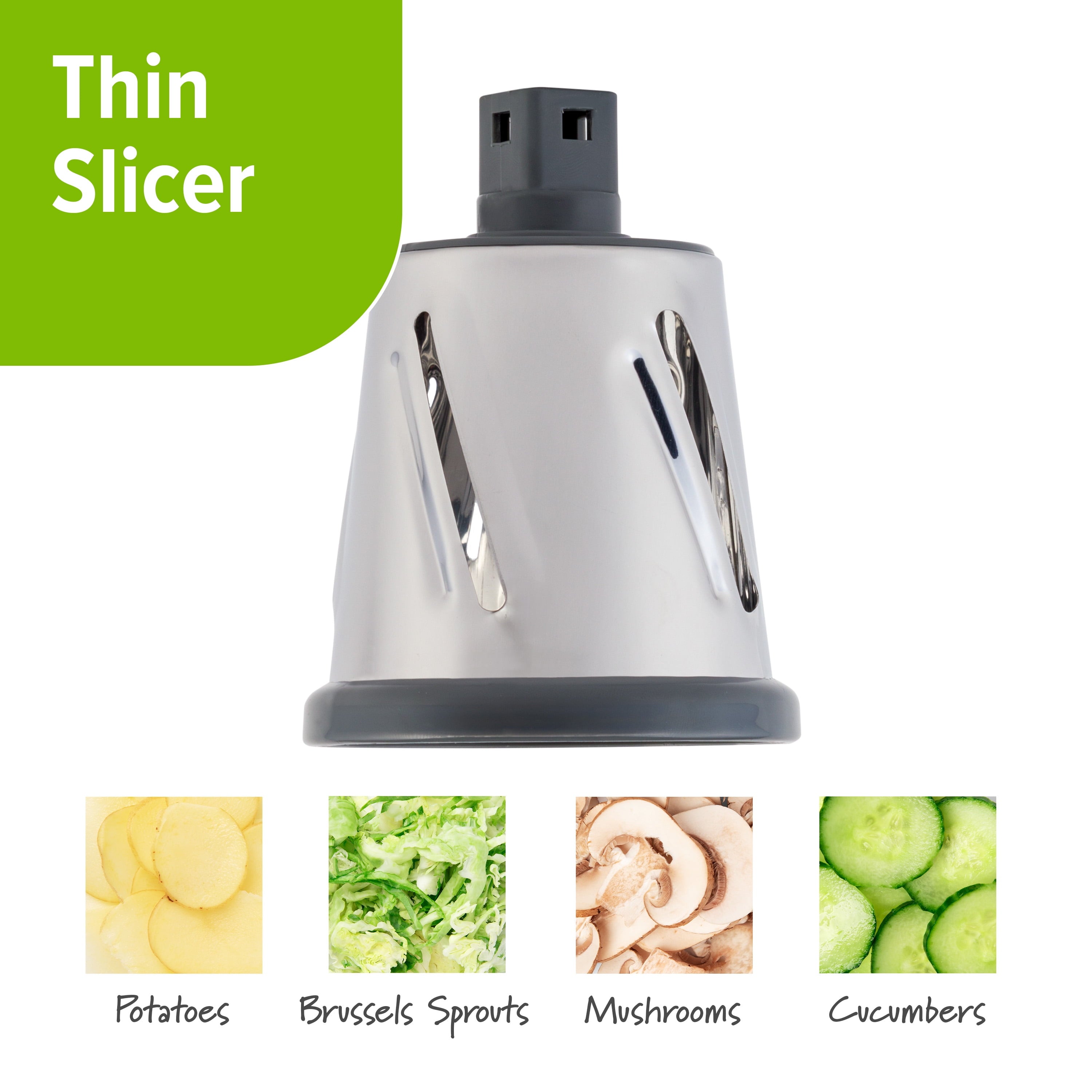 Ergonomic Manual Manual Rotary Grater & Slicer - Premium Stainless Steel Garlic Presser & Peeler Detail