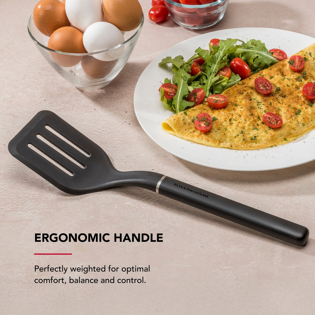 Chef-Quality 3-Piece Cooking Utensils Set with Ergonomic Handles, Black - Multi-Purpose Hand Tool for Daily Meal Prep Detail