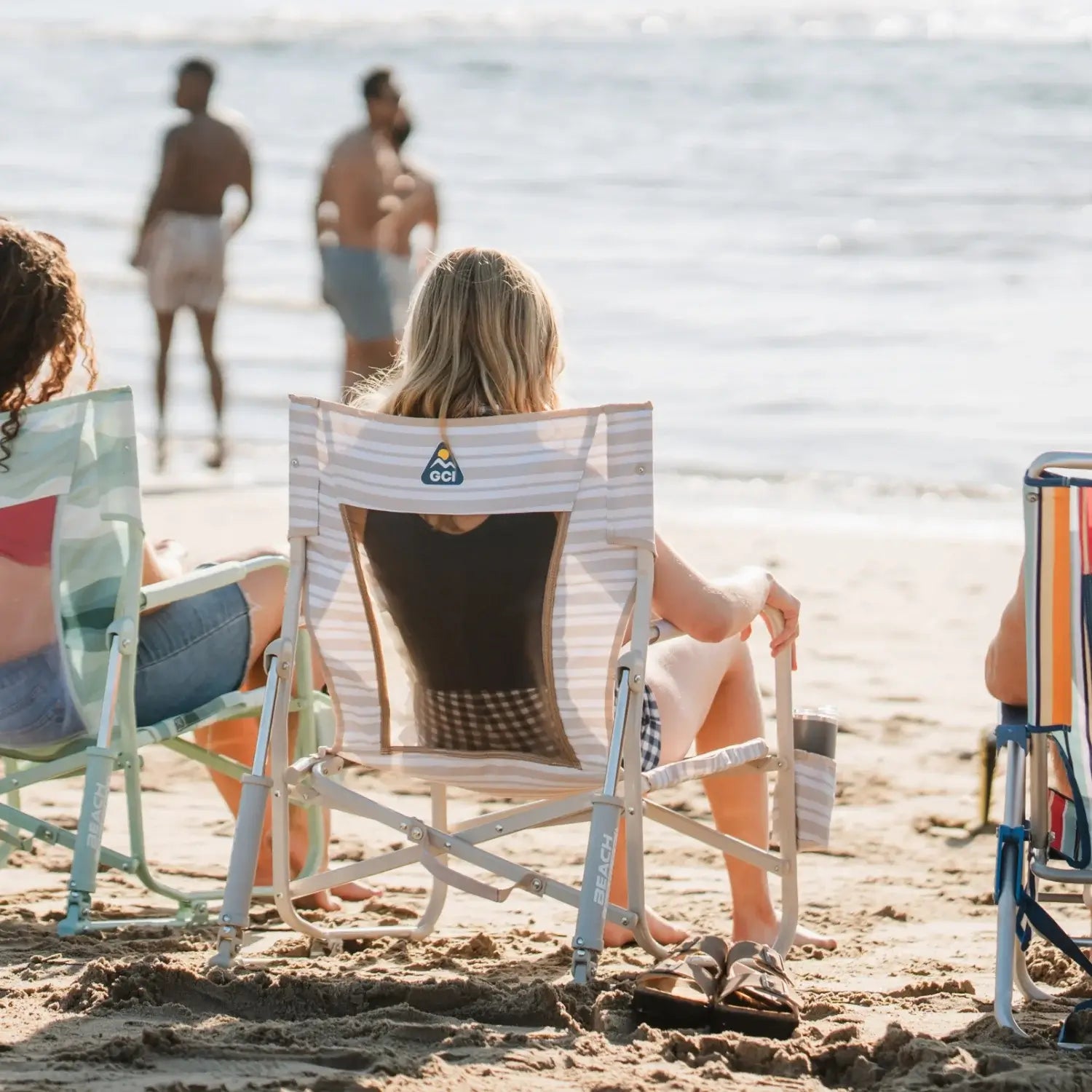 Patented Spring-Action Beach Rocker - Choice 712 - Heavy-Duty Kickback Rocker with Beverage Holder Detail