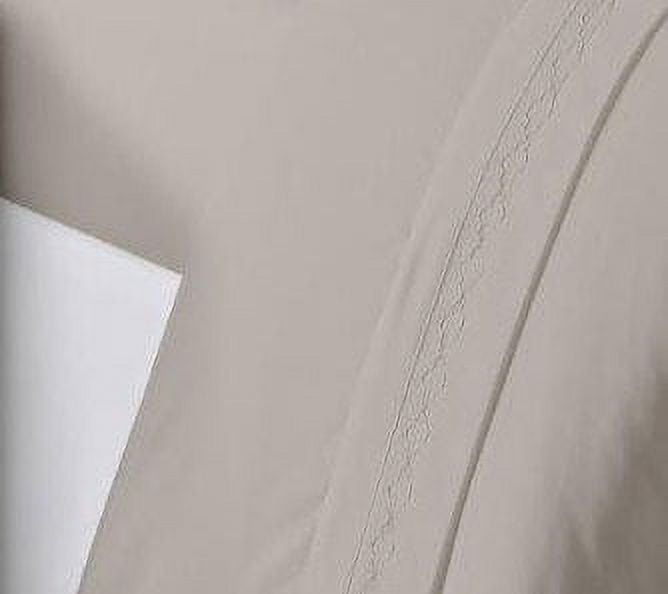 Wrinkle-Resistant Luxury Silver Gray Microfiber bed Sheet Sets, 4-pieces, Twin size - Breathable Egyptian Cotton Flat & Fitted Sheets Detail