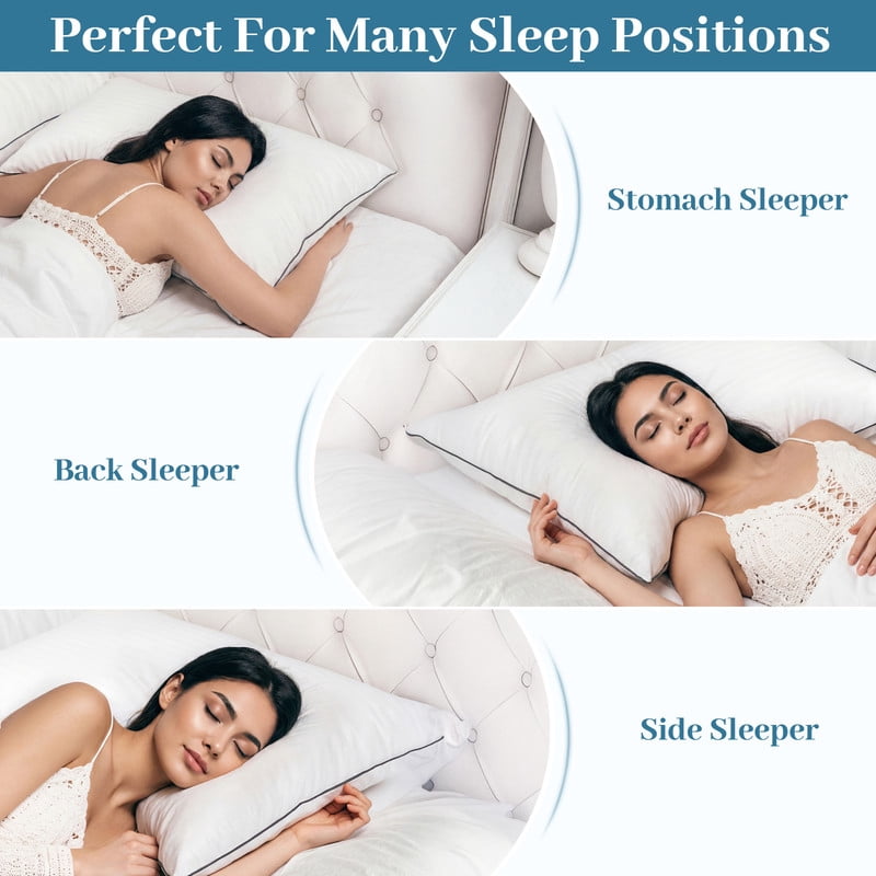 Hotel Collection Pillows Queen Size Set of 2, Bed Pillows for Side, Back and Stomach Sleepers, Super Soft Down Alternative Filling, Lu... - Orthopedic Shredded Foam Bed Pillow Set Detail