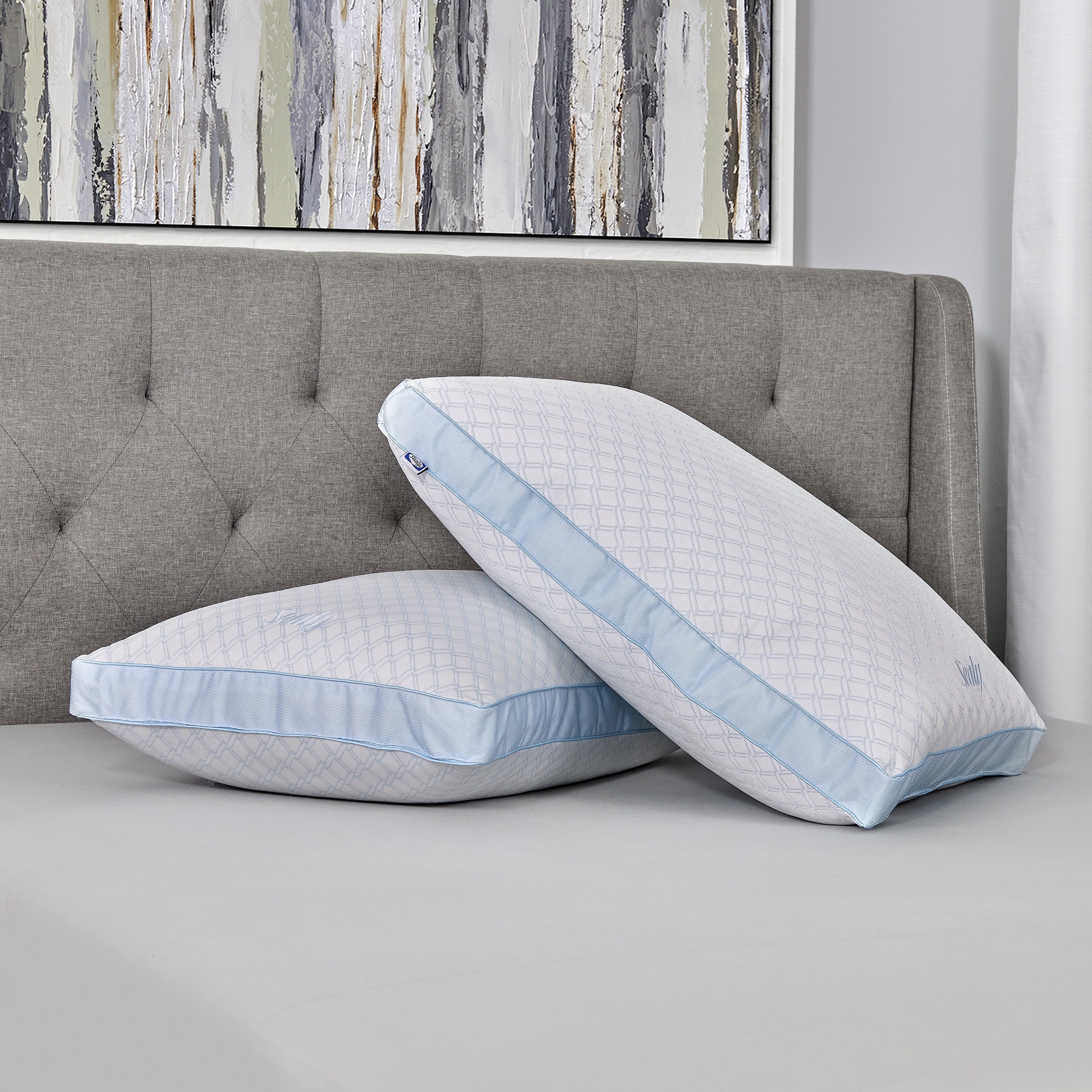 Hotel Collection Cooling Performance Odor Neutralizing Extra Firm Support Machine Washable Pillow, King - Orthopedic Shredded Foam Bed Pillow Set Detail
